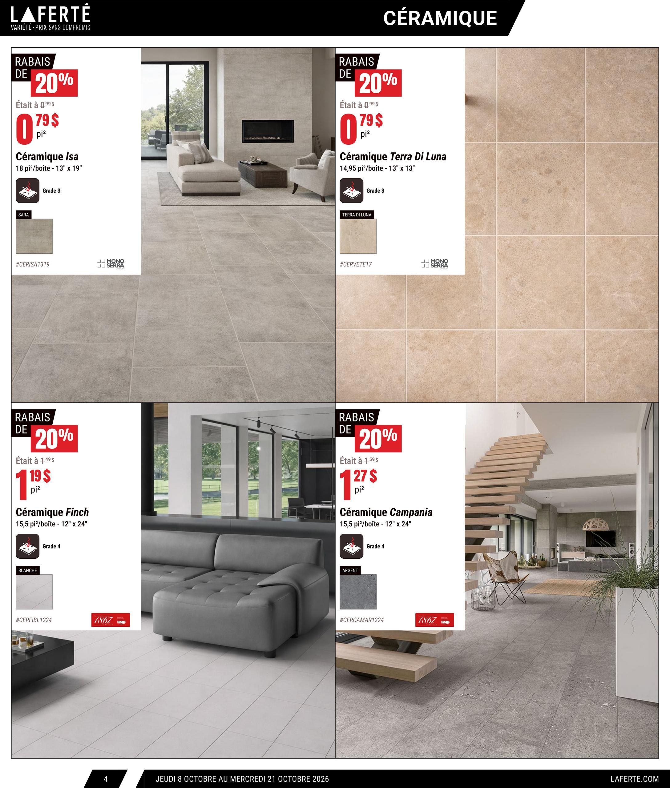Circulaire Laferté Catalogue Couvre Planchers — page 4, du 8 au 21 octobre 2026