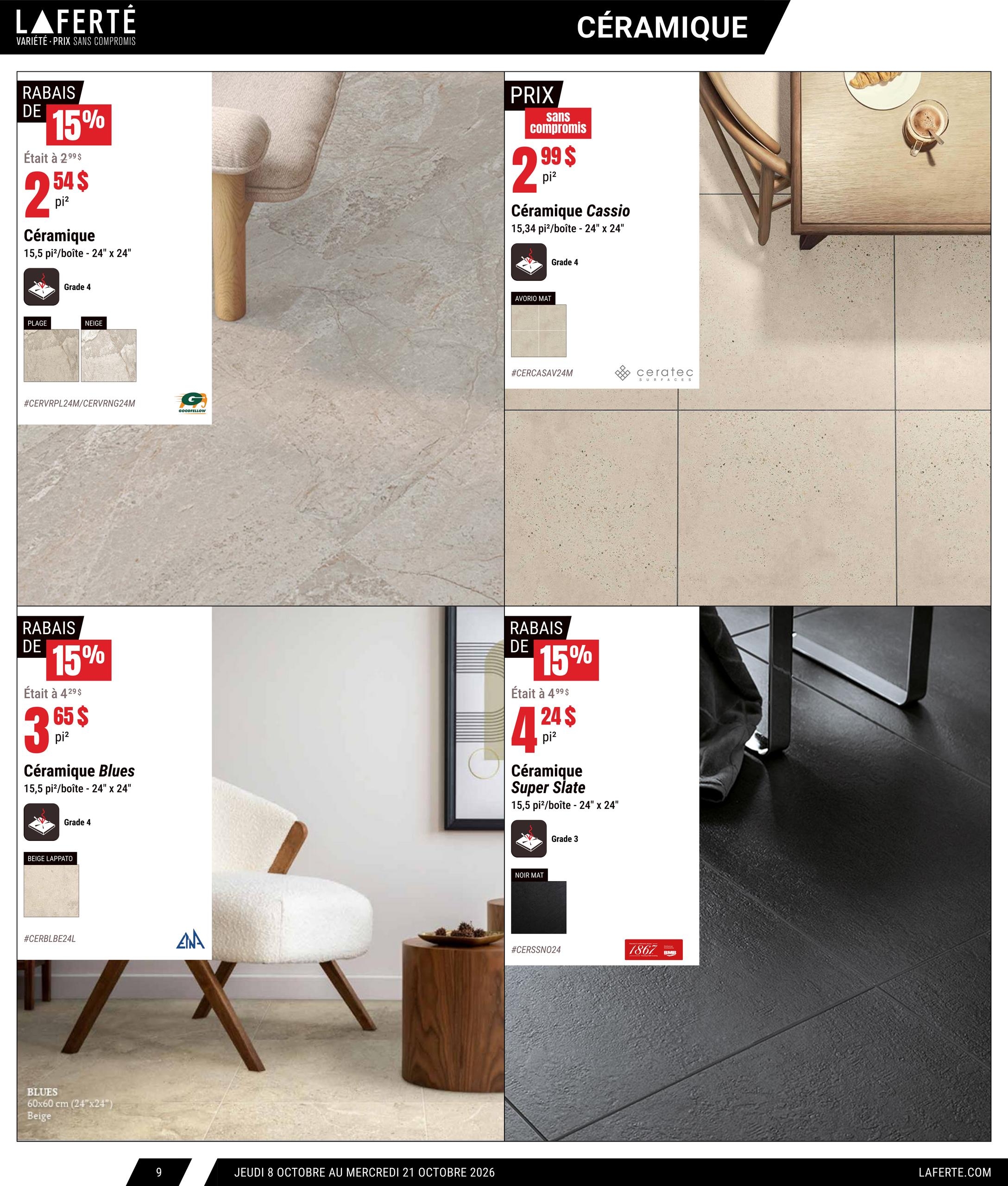 Circulaire Laferté Catalogue Couvre Planchers — page 9, du 8 au 21 octobre 2026