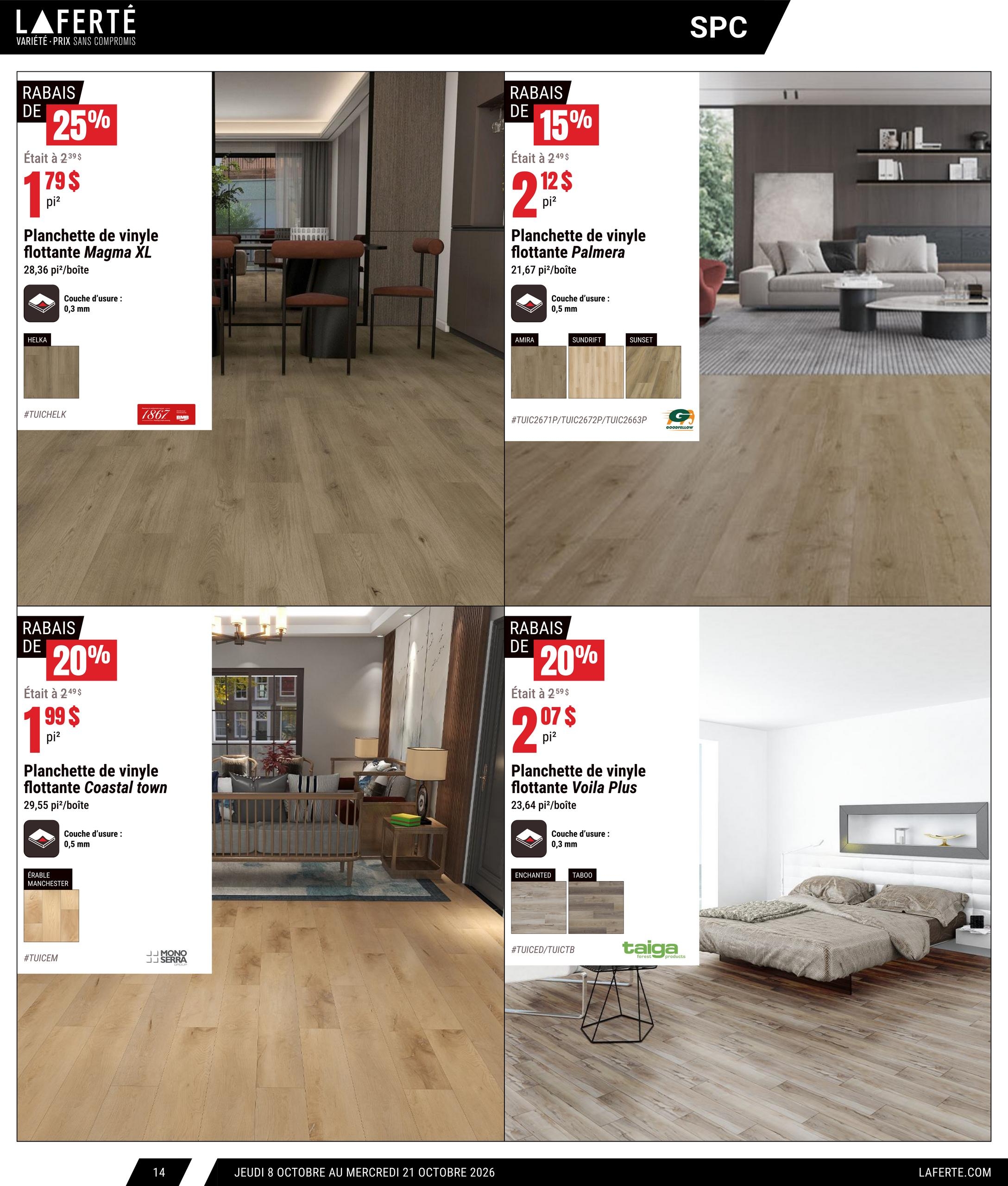 Circulaire Laferté Catalogue Couvre Planchers — page 14, du 8 au 21 octobre 2026
