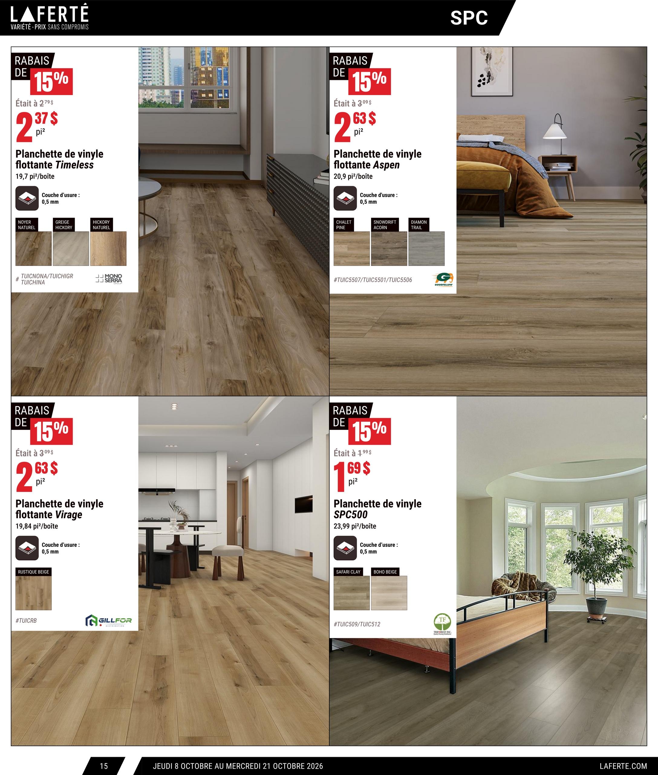Circulaire Laferté Catalogue Couvre Planchers — page 15, du 8 au 21 octobre 2026