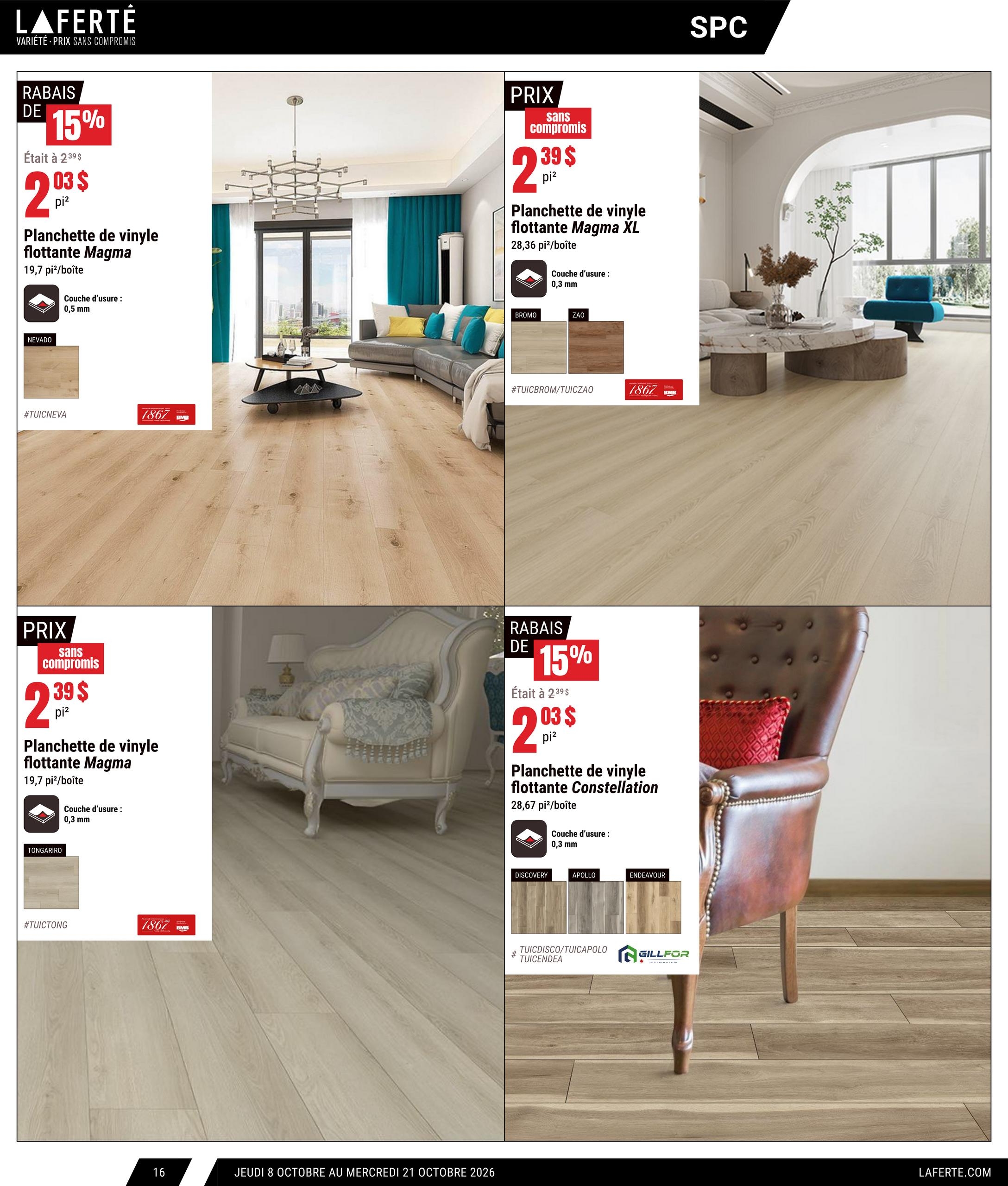 Circulaire Laferté Catalogue Couvre Planchers — page 16, du 8 au 21 octobre 2026