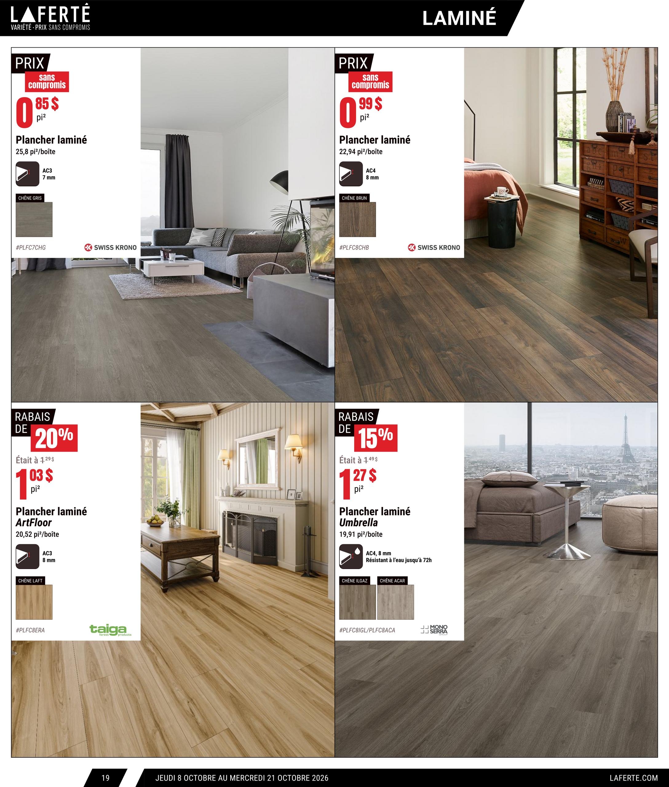 Circulaire Laferté Catalogue Couvre Planchers — page 19, du 8 au 21 octobre 2026