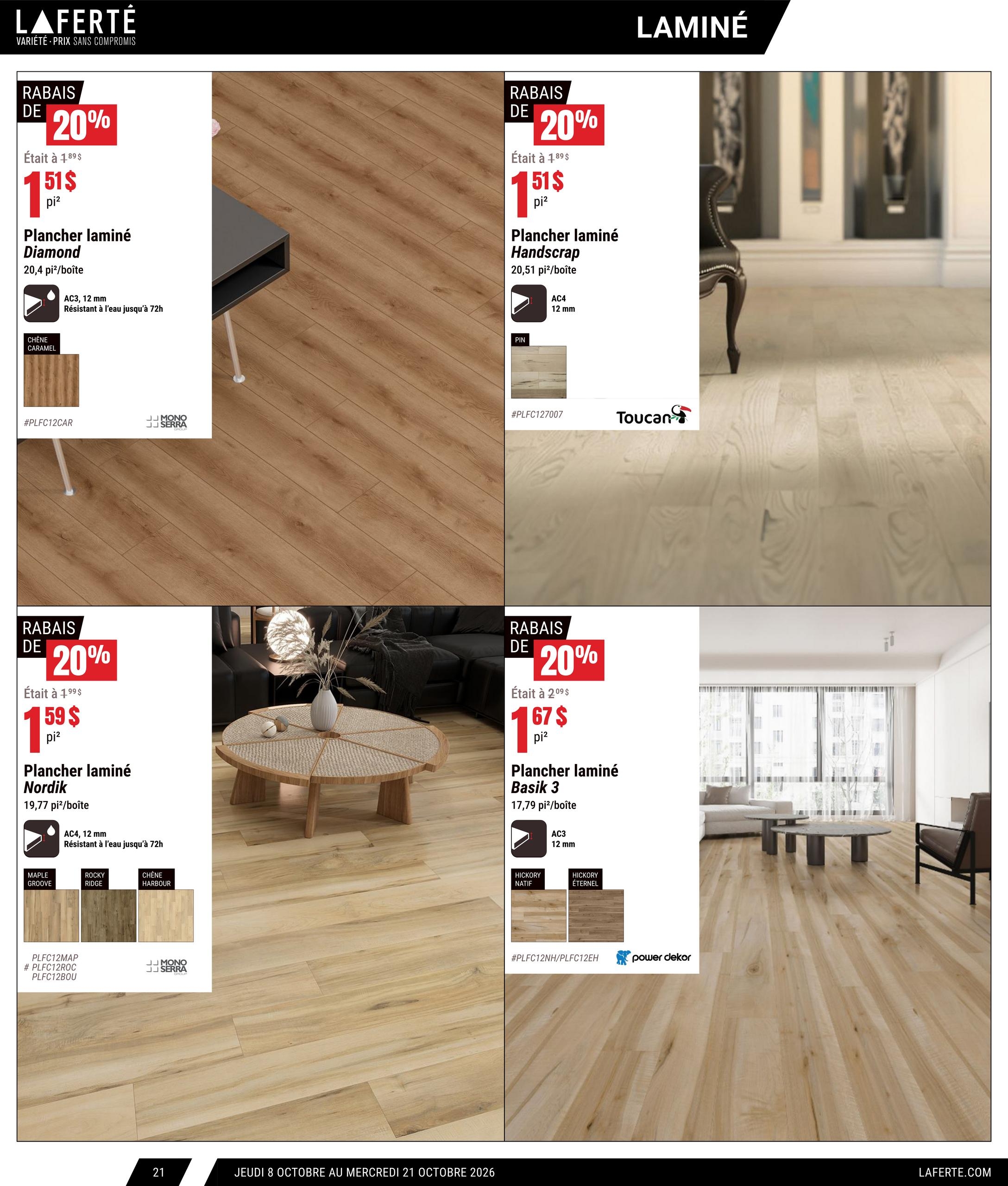 Circulaire Laferté Catalogue Couvre Planchers — page 21, du 8 au 21 octobre 2026