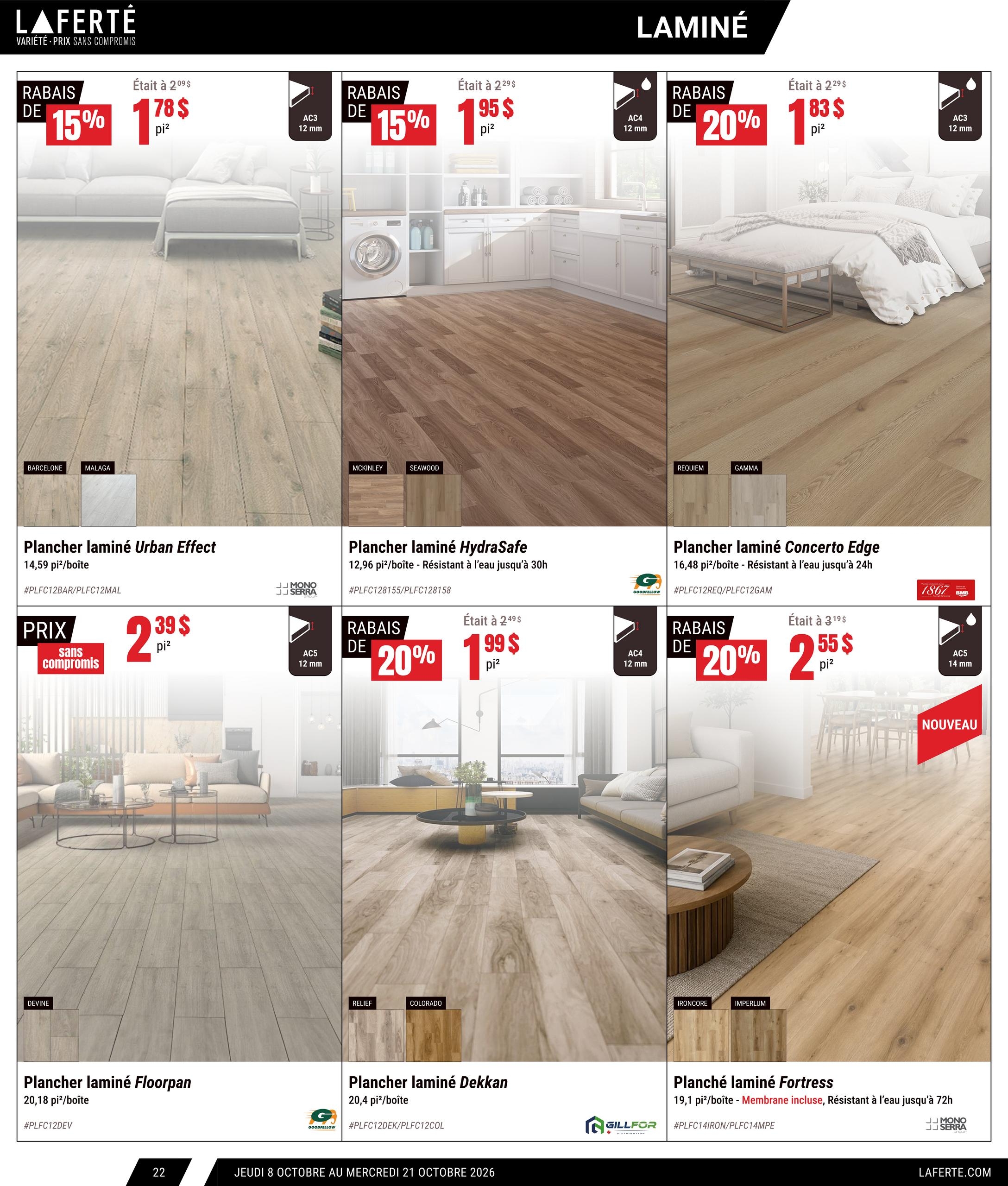 Circulaire Laferté Catalogue Couvre Planchers — page 22, du 8 au 21 octobre 2026