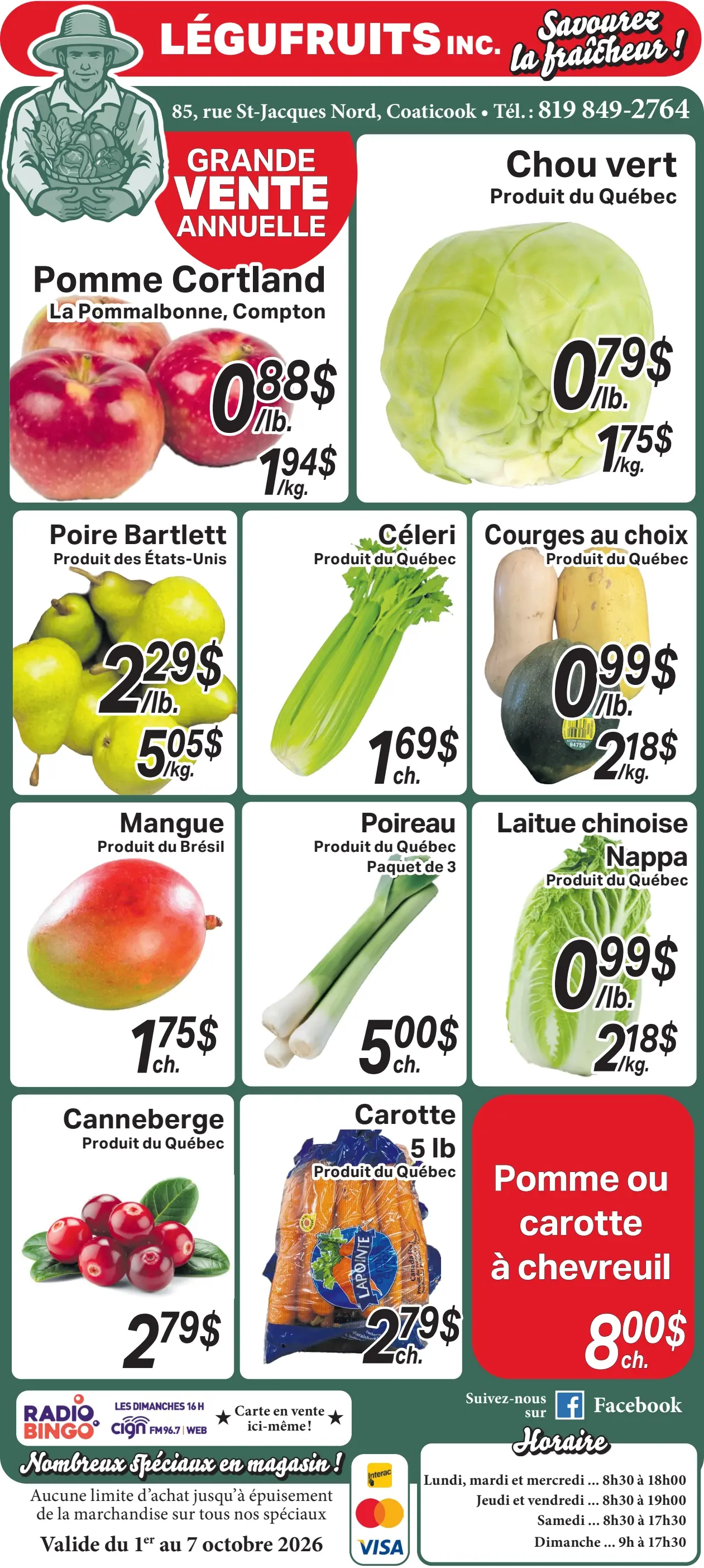 Circulaire Légufruits — page 1, du 1 au 7 octobre 2026