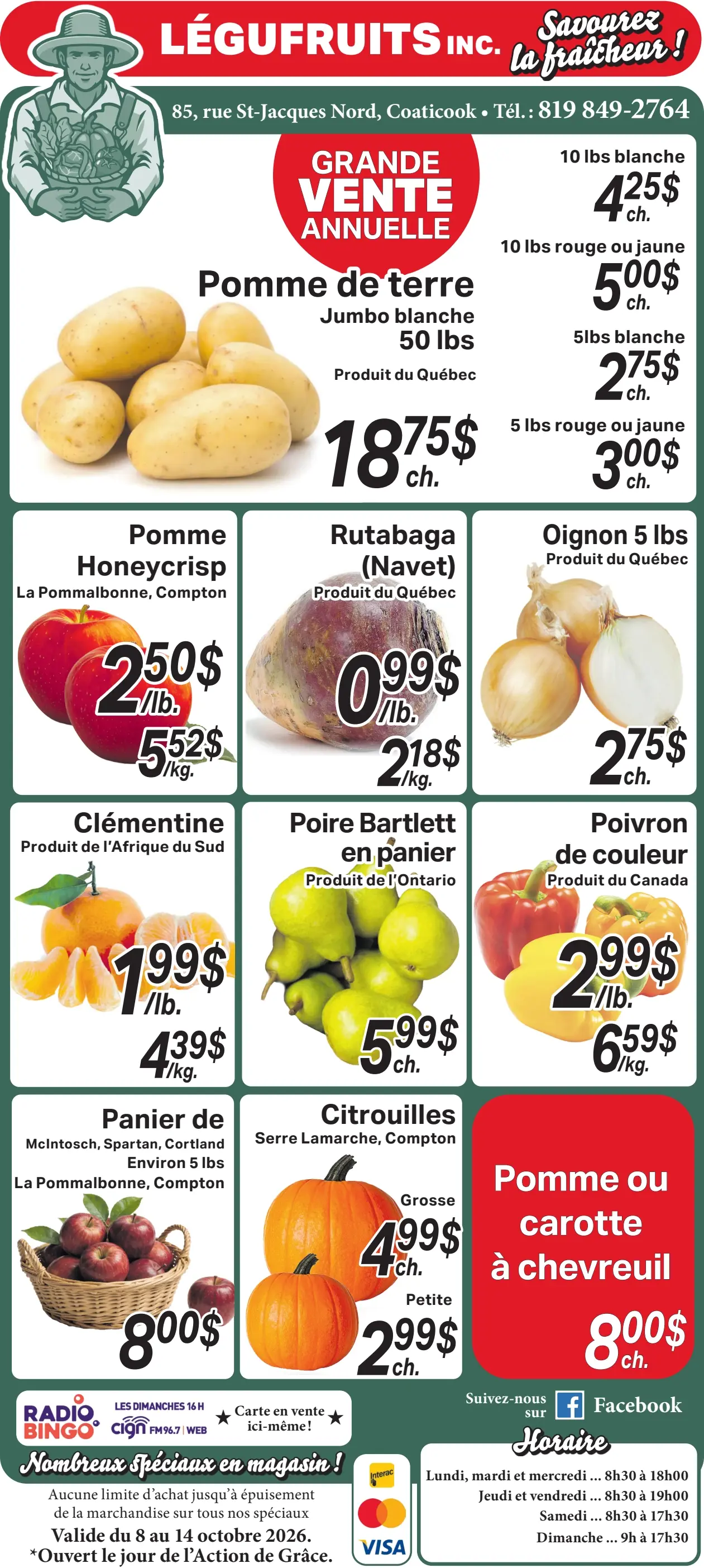 Circulaire Légufruits — page 1, du 8 au 14 octobre 2026