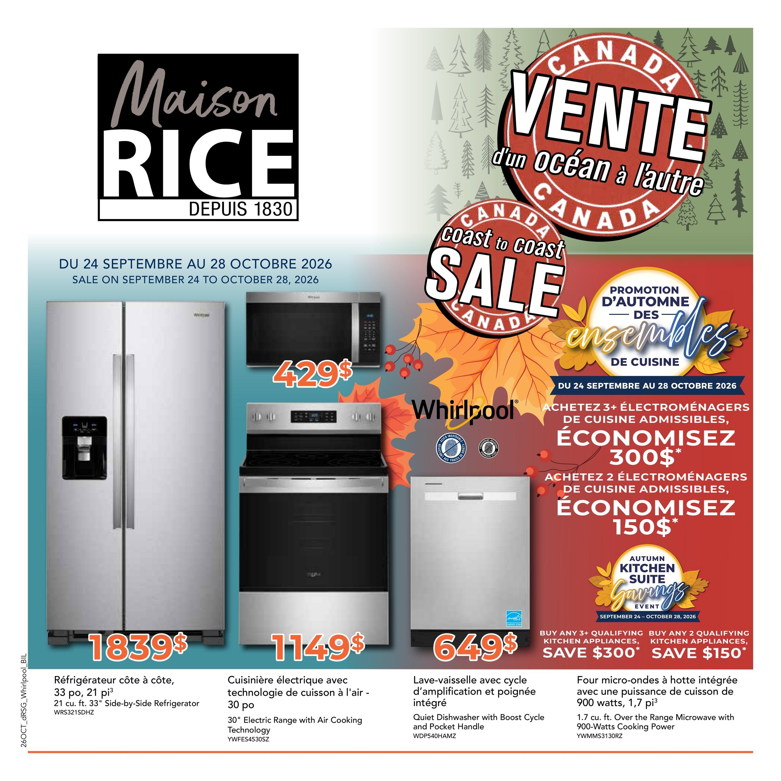 Circulaire Maison Rice — page 1, du 24 septembre au 28 octobre 2026