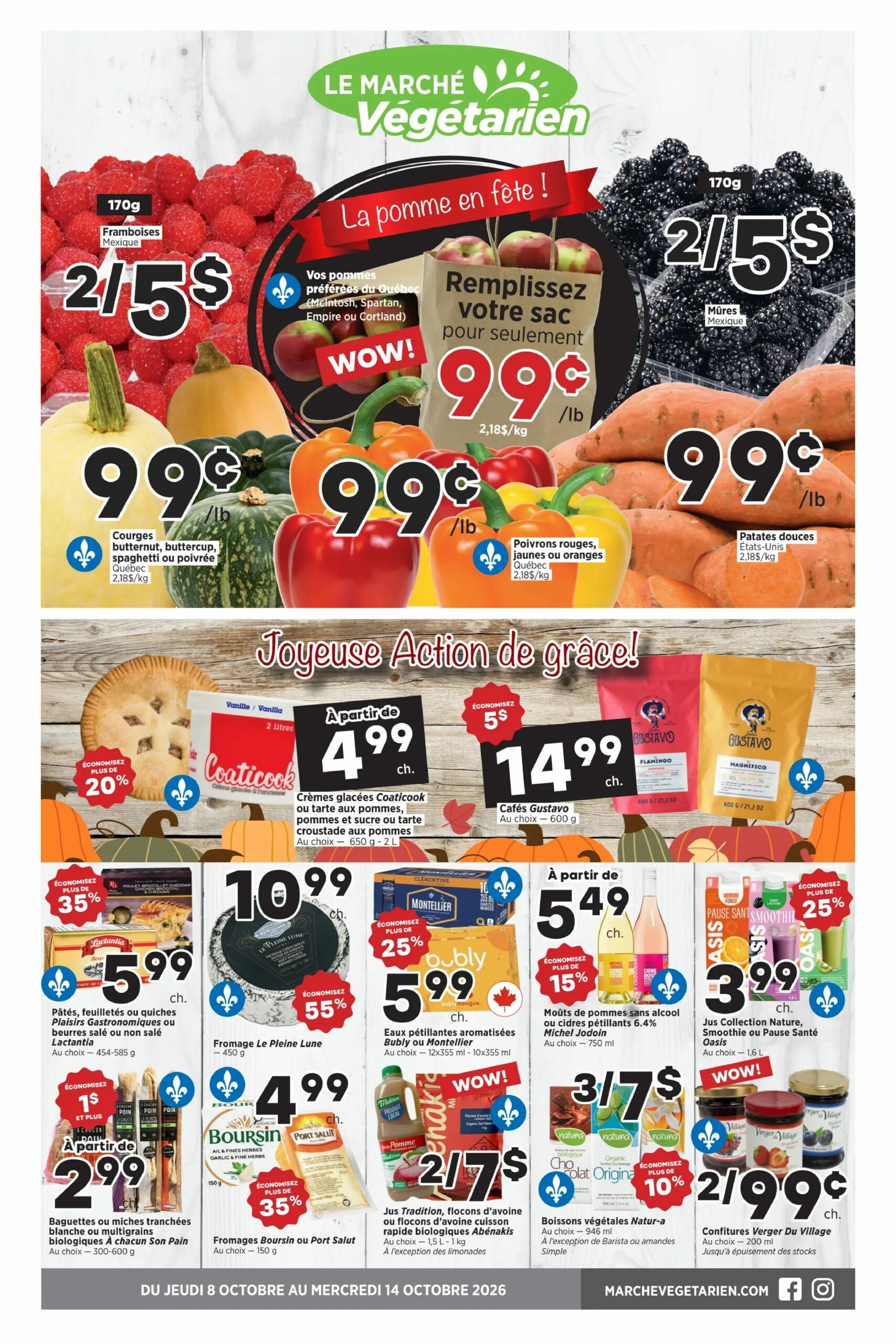 Circulaire Marché Végétarien — page 1, du 8 au 14 octobre 2026