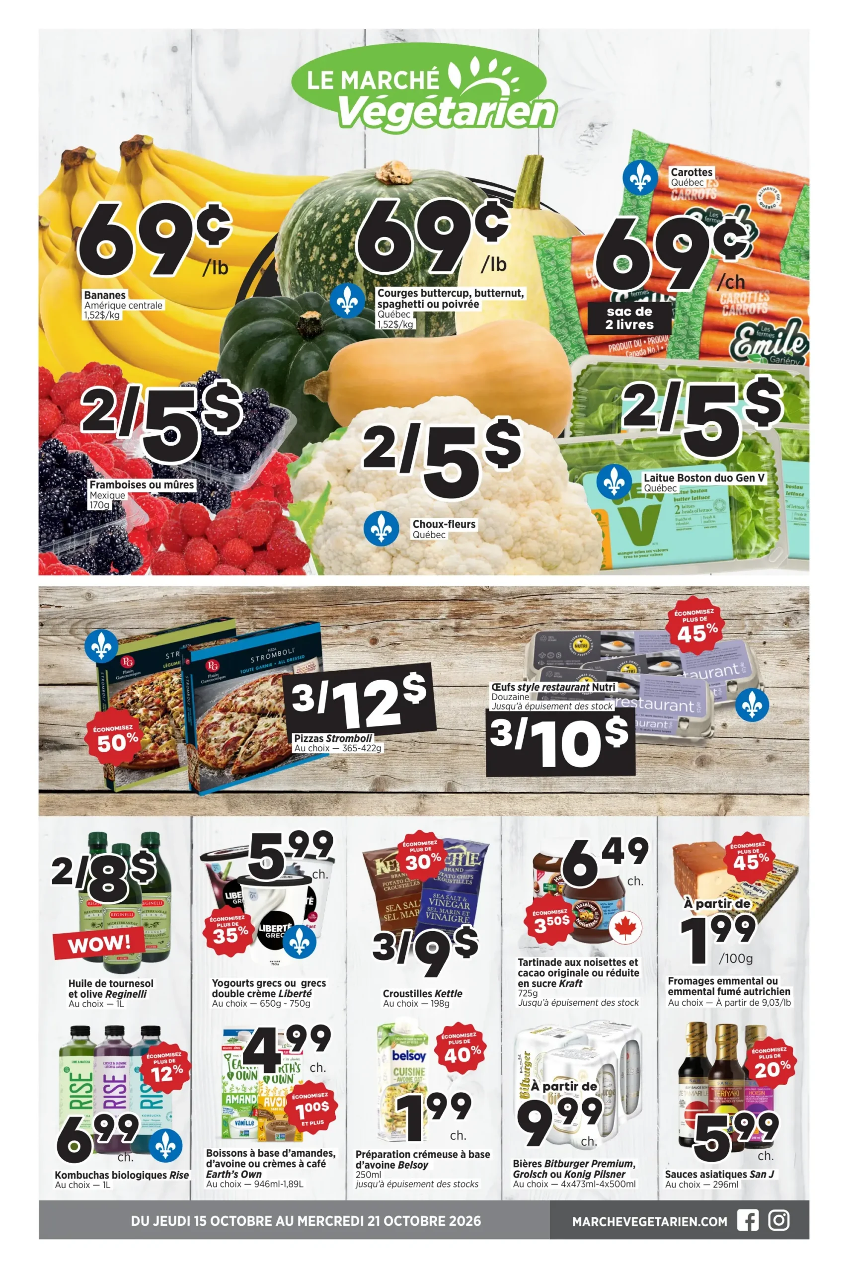 Circulaire Marché Végétarien — page 1, du 15 au 21 octobre 2026