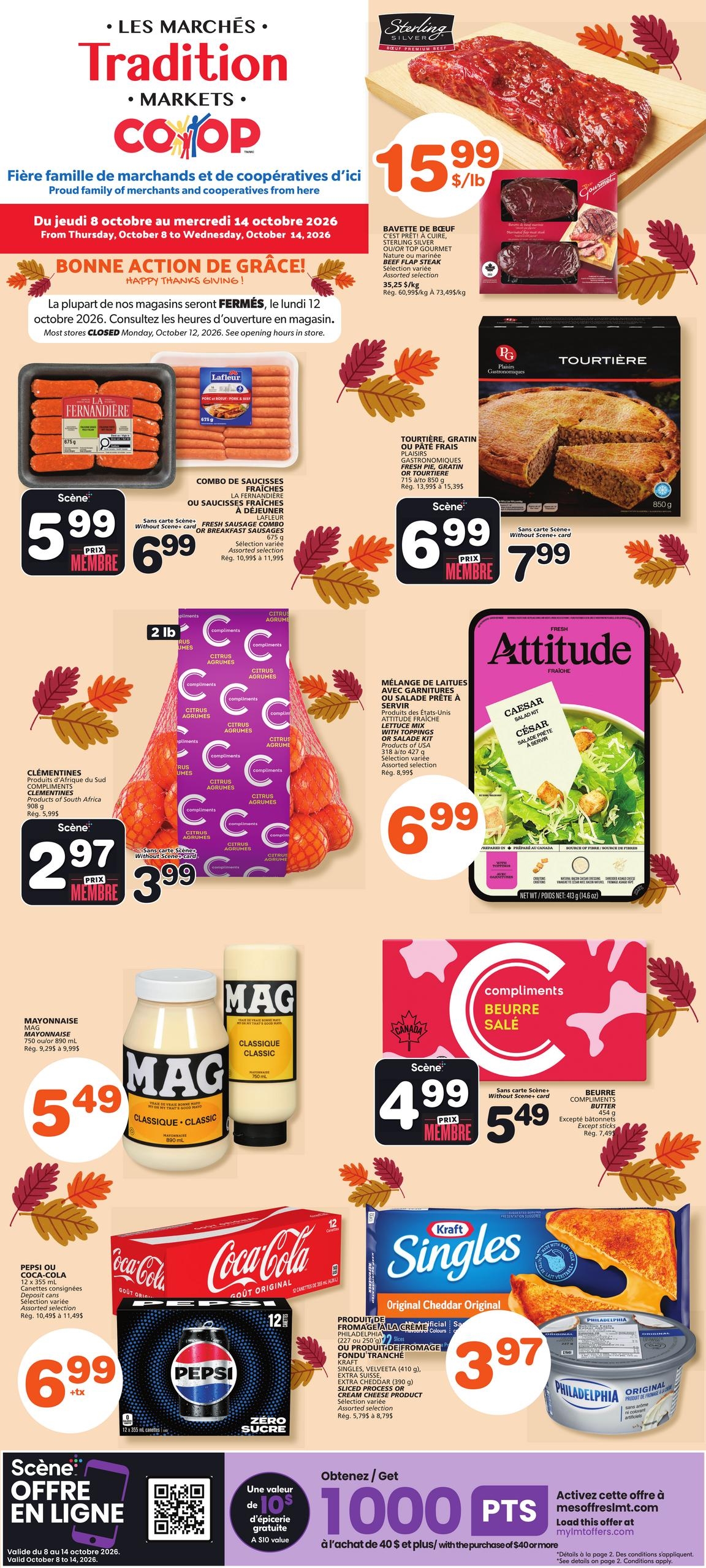 Circulaire Les Marchés Tradition Nouveau Brunswick — page 1, du 8 au 14 octobre 2026
