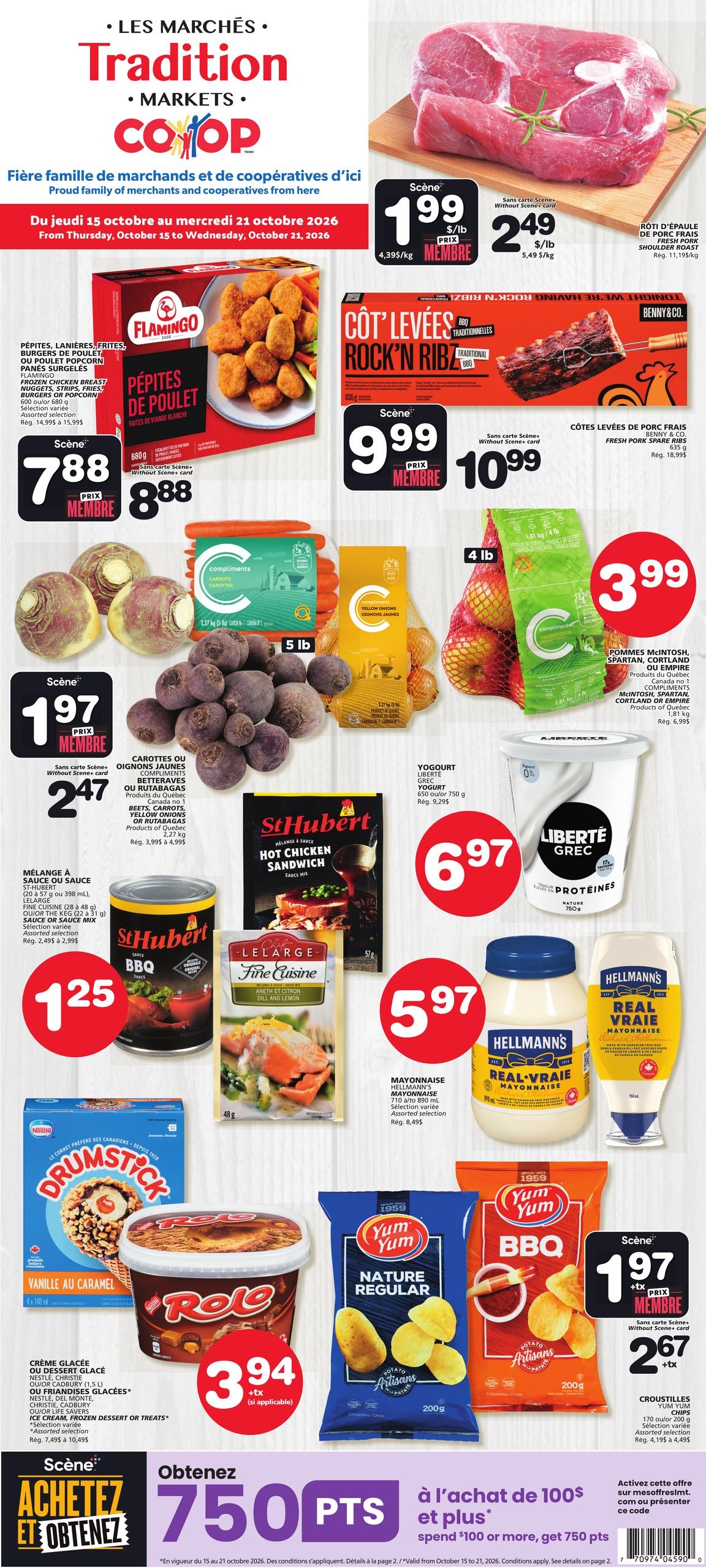 Circulaire Les Marchés Tradition Nouveau Brunswick — page 1, du 15 au 21 octobre 2026