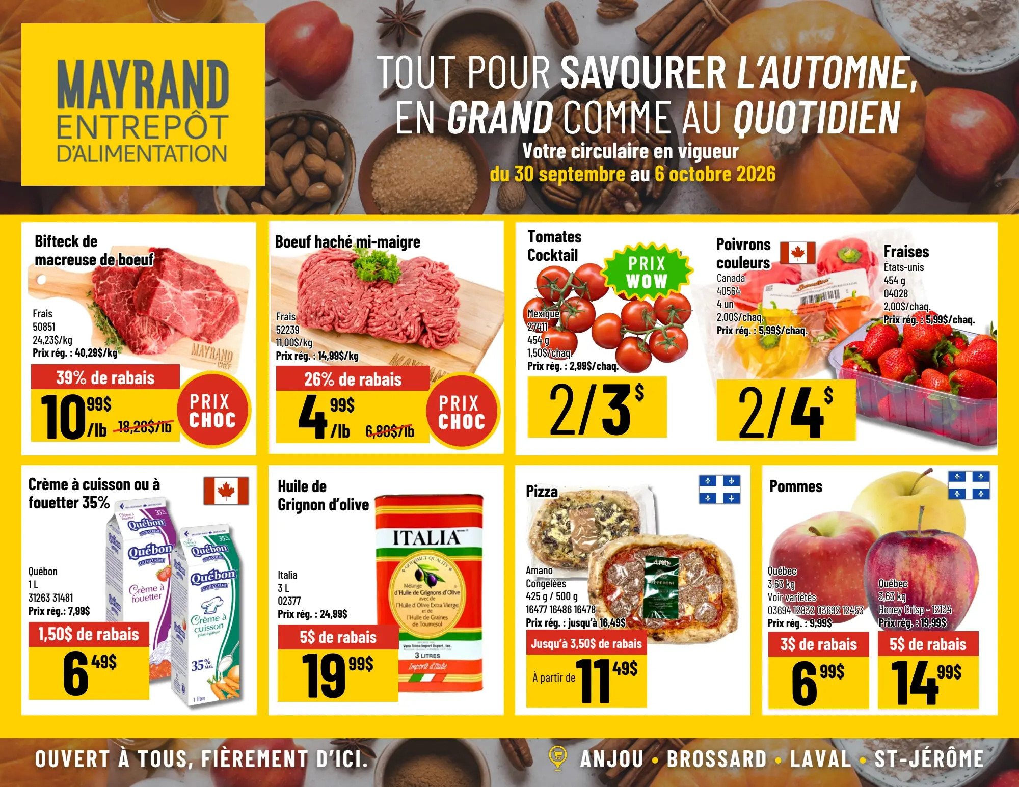 Circulaire Mayrand Entrepot D Alimentation — page 1, du 30 septembre au 6 octobre 2026