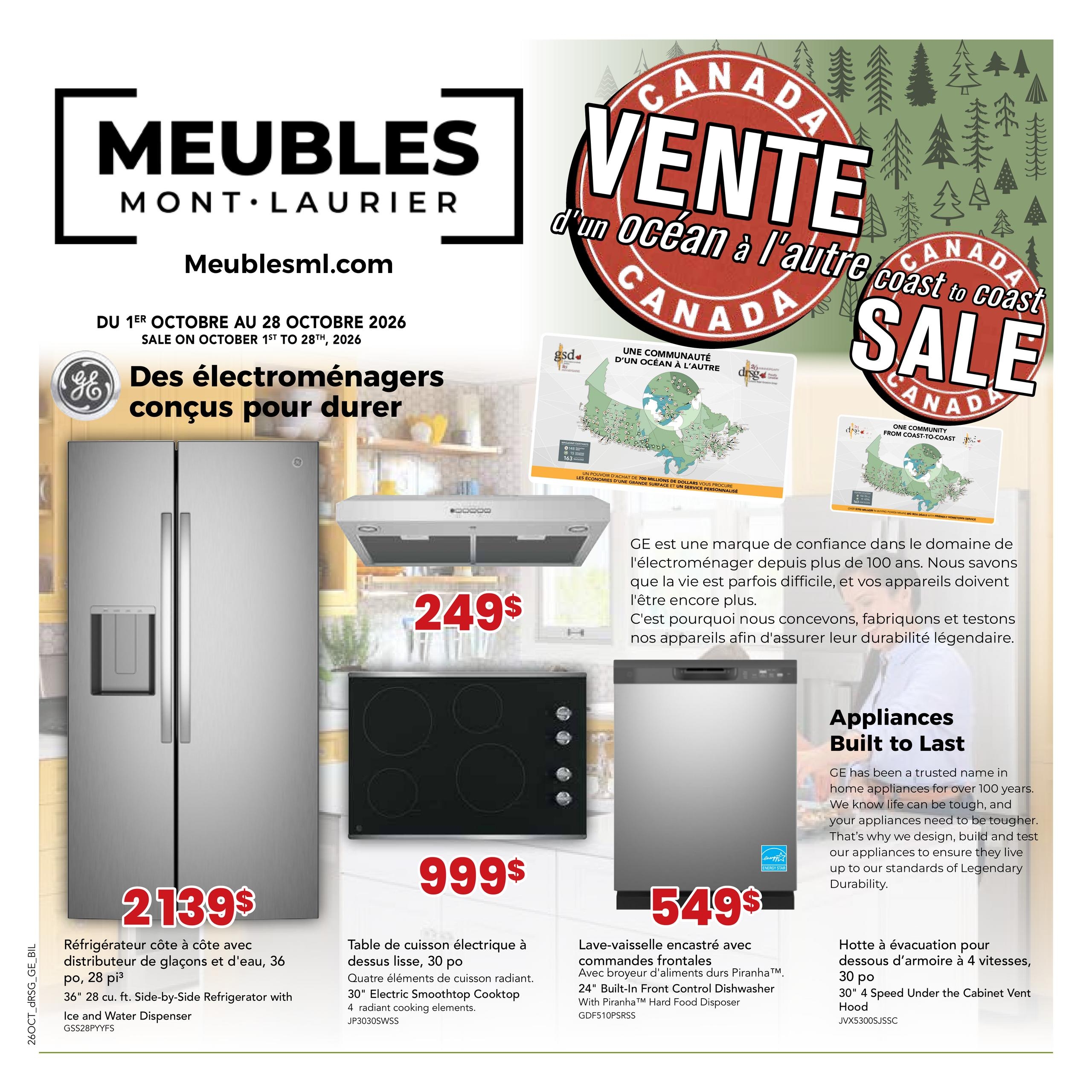 Circulaire Meubles Mont-Laurier — page 1, du 1 au 28 octobre 2026