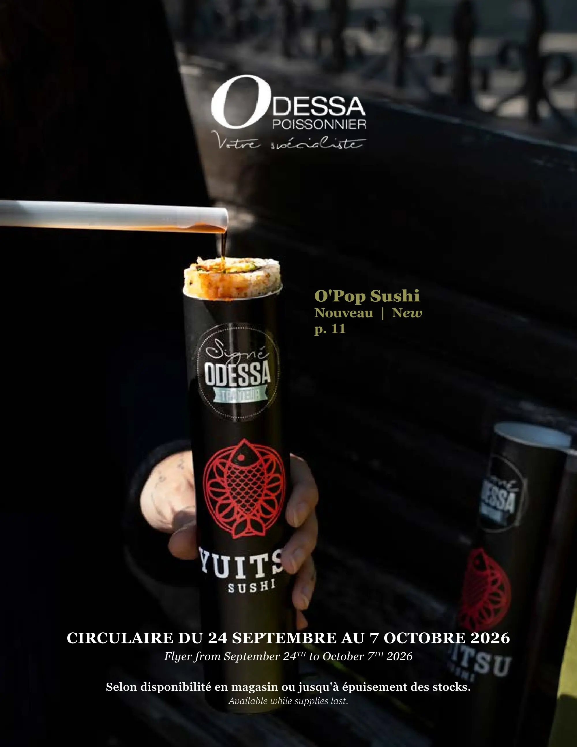Circulaire Odessa Poissonnier — page 1, du 24 septembre au 7 octobre 2026