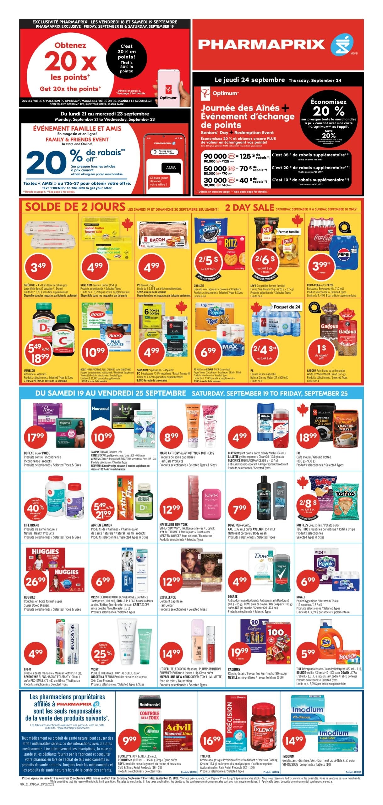 Circulaire Pharmaprix — page 1, du 19 au 24 septembre 2026