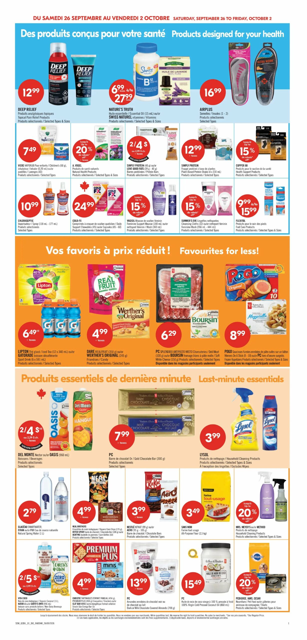 Circulaire Pharmaprix — page 20, du 4 au 9 octobre 2026