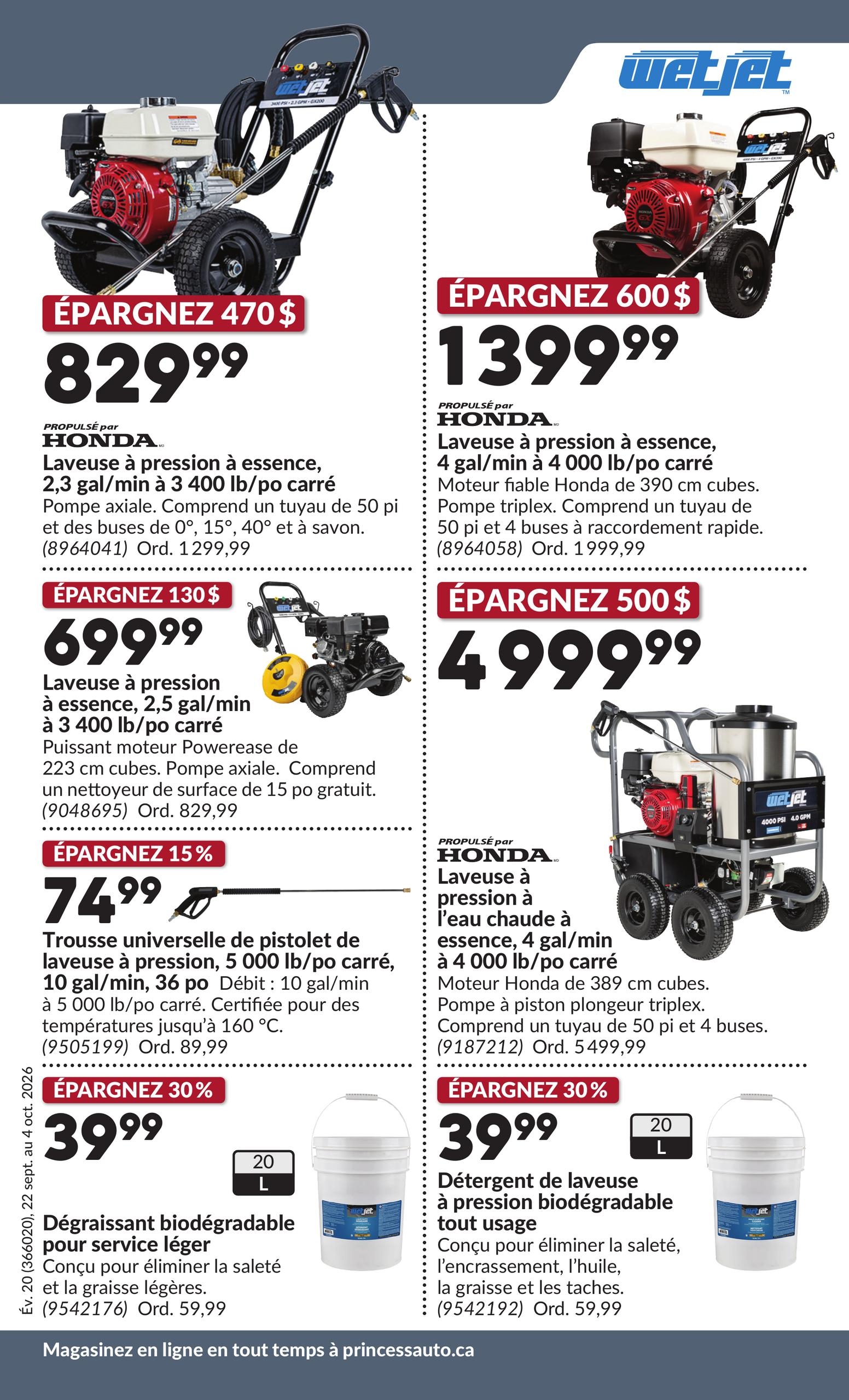 Circulaire Princess Auto — page 14, du 22 septembre au 4 octobre 2026