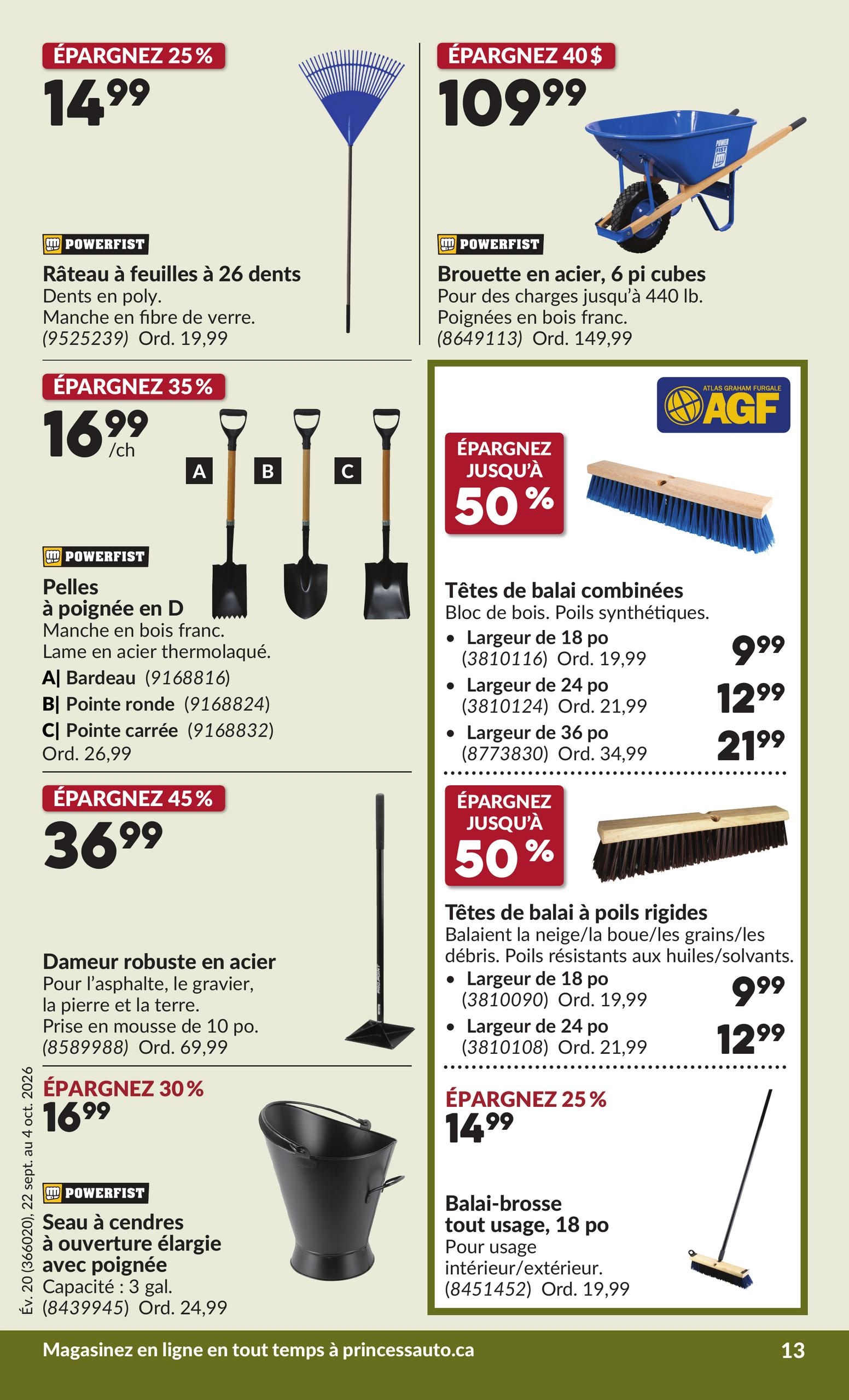 Circulaire Princess Auto — page 18, du 22 septembre au 4 octobre 2026