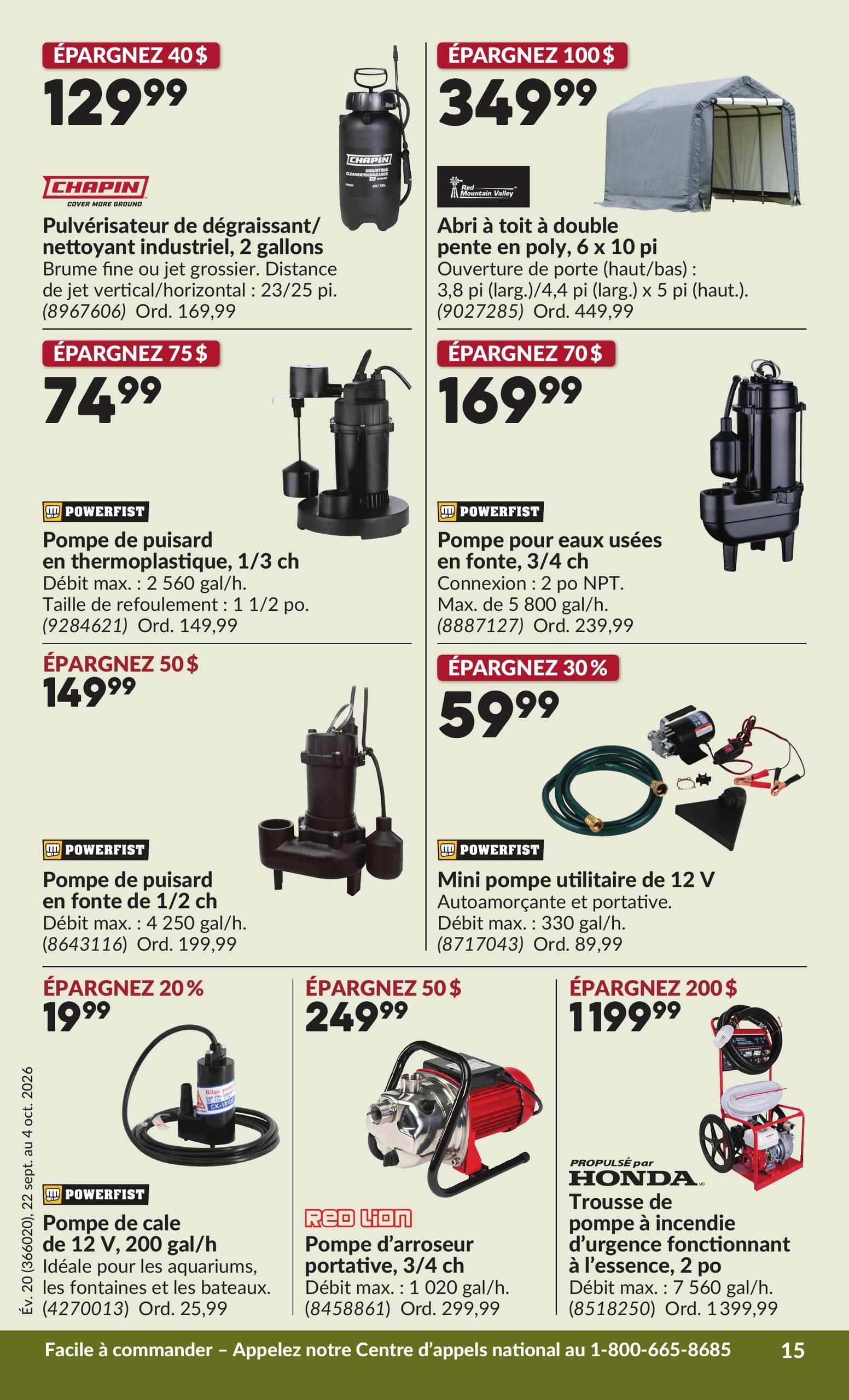 Circulaire Princess Auto — page 20, du 22 septembre au 4 octobre 2026