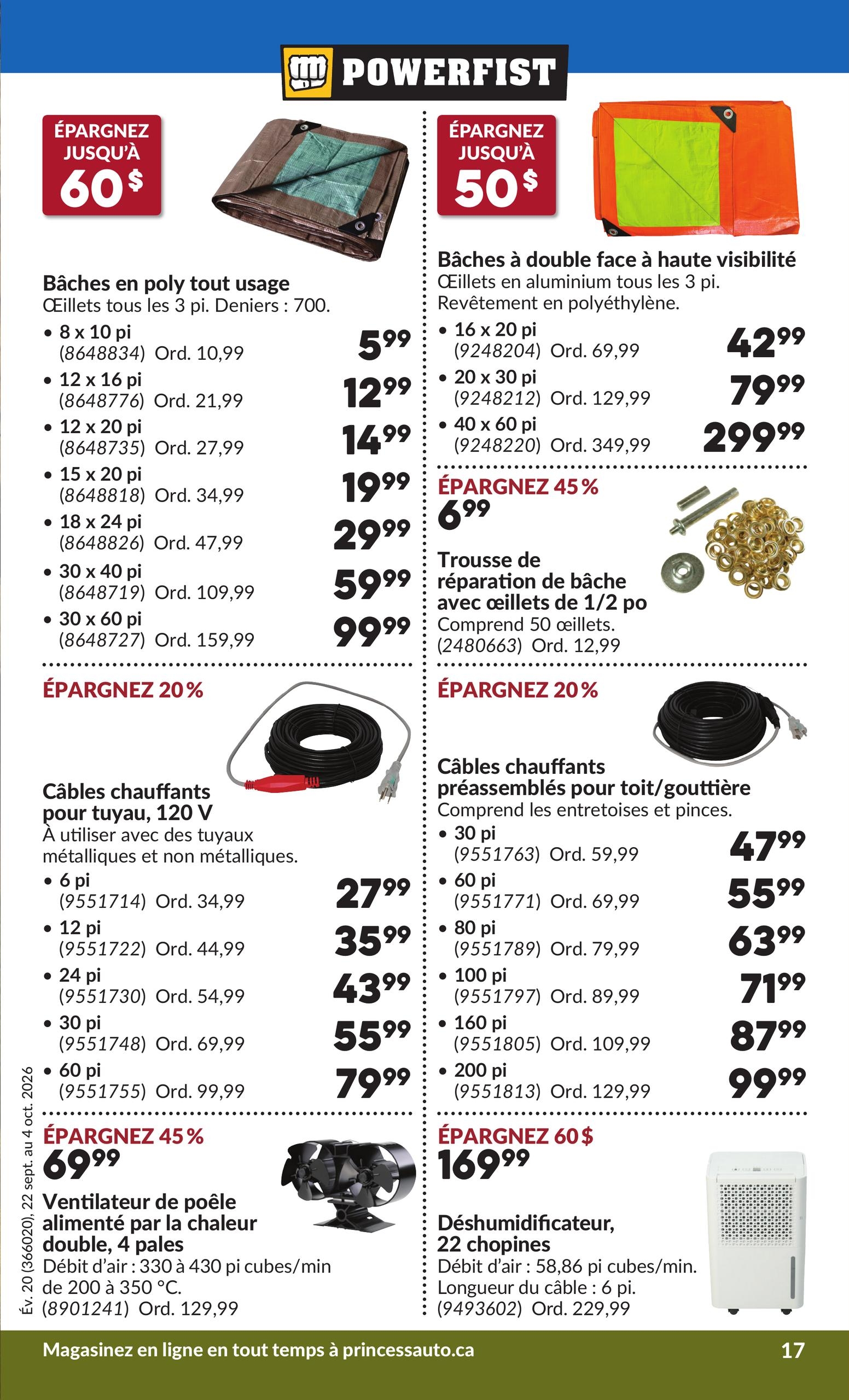 Circulaire Princess Auto — page 22, du 22 septembre au 4 octobre 2026