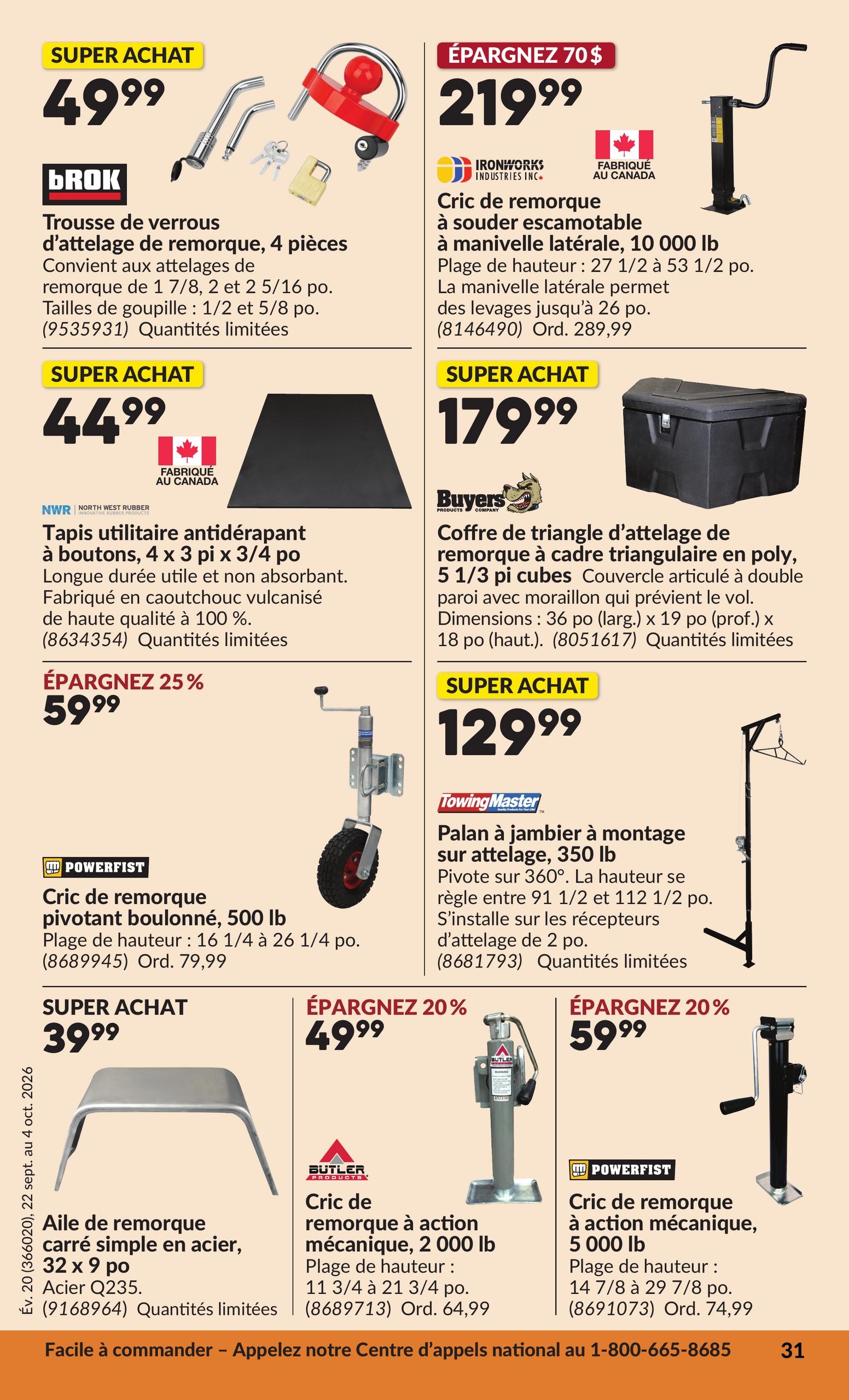 Circulaire Princess Auto — page 36, du 22 septembre au 4 octobre 2026