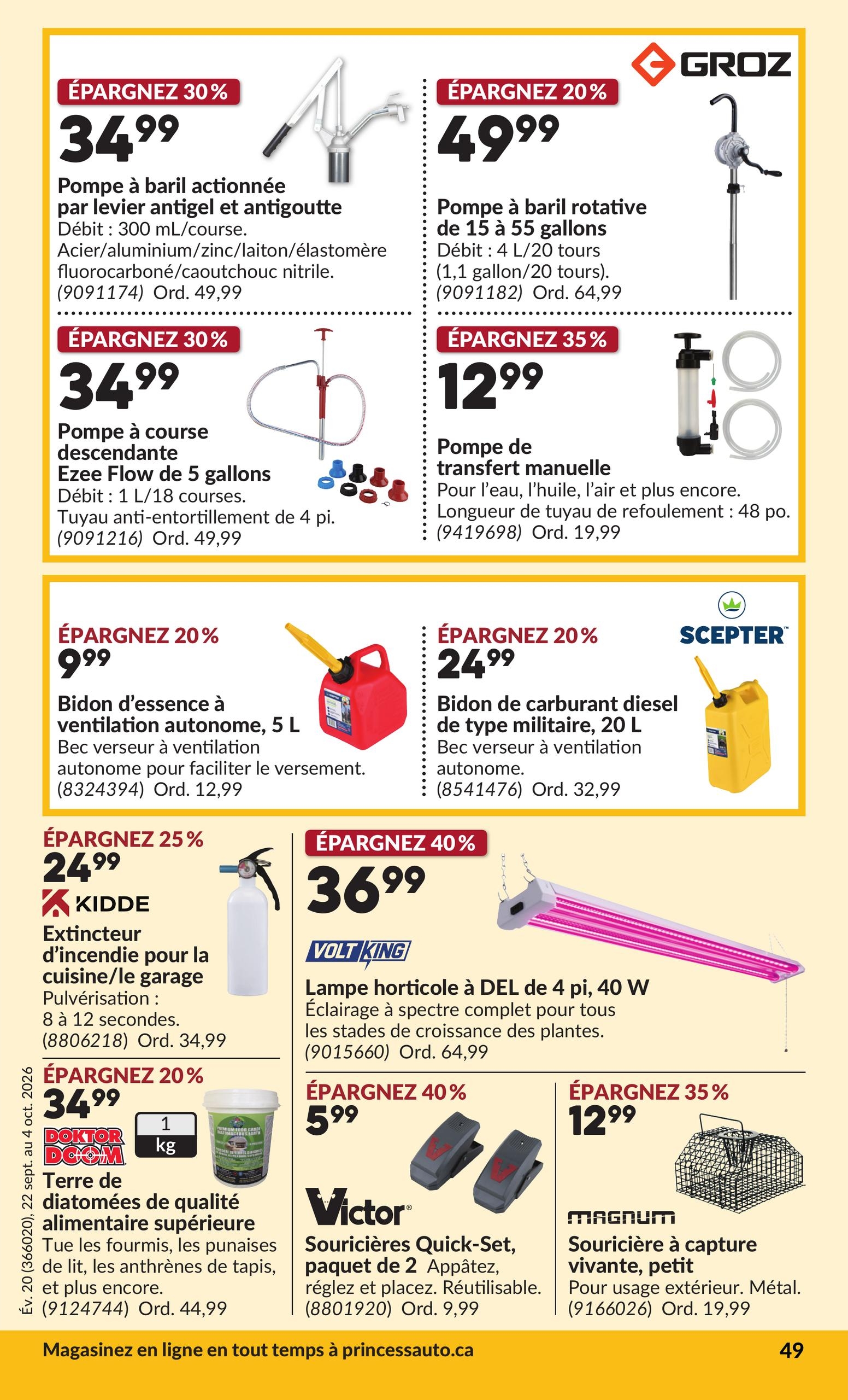 Circulaire Princess Auto — page 54, du 22 septembre au 4 octobre 2026
