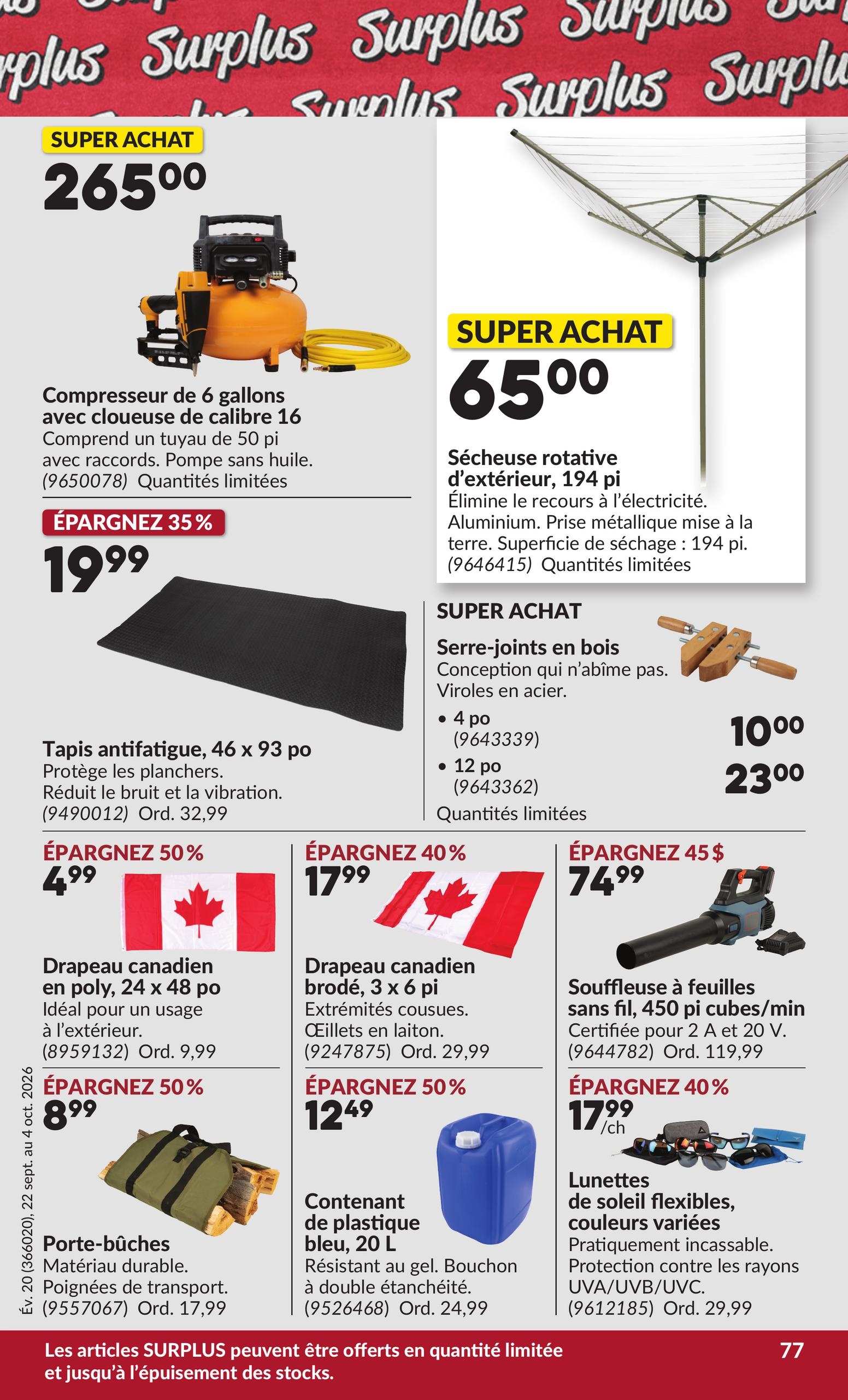 Circulaire Princess Auto — page 82, du 22 septembre au 4 octobre 2026