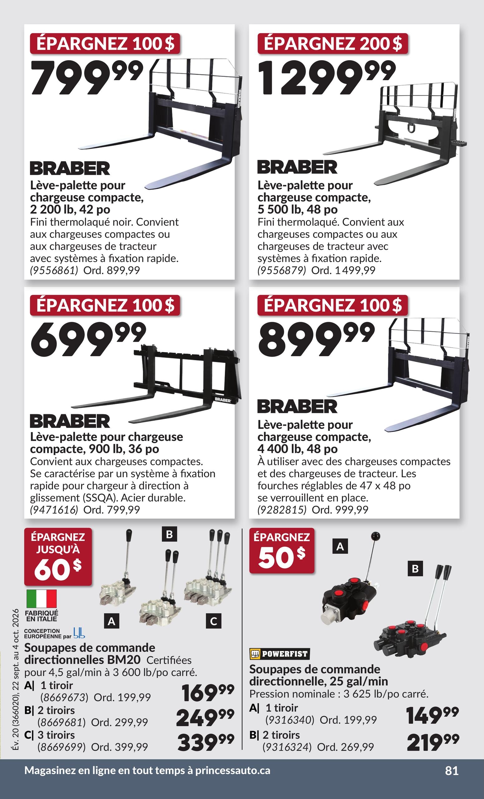 Circulaire Princess Auto — page 86, du 22 septembre au 4 octobre 2026
