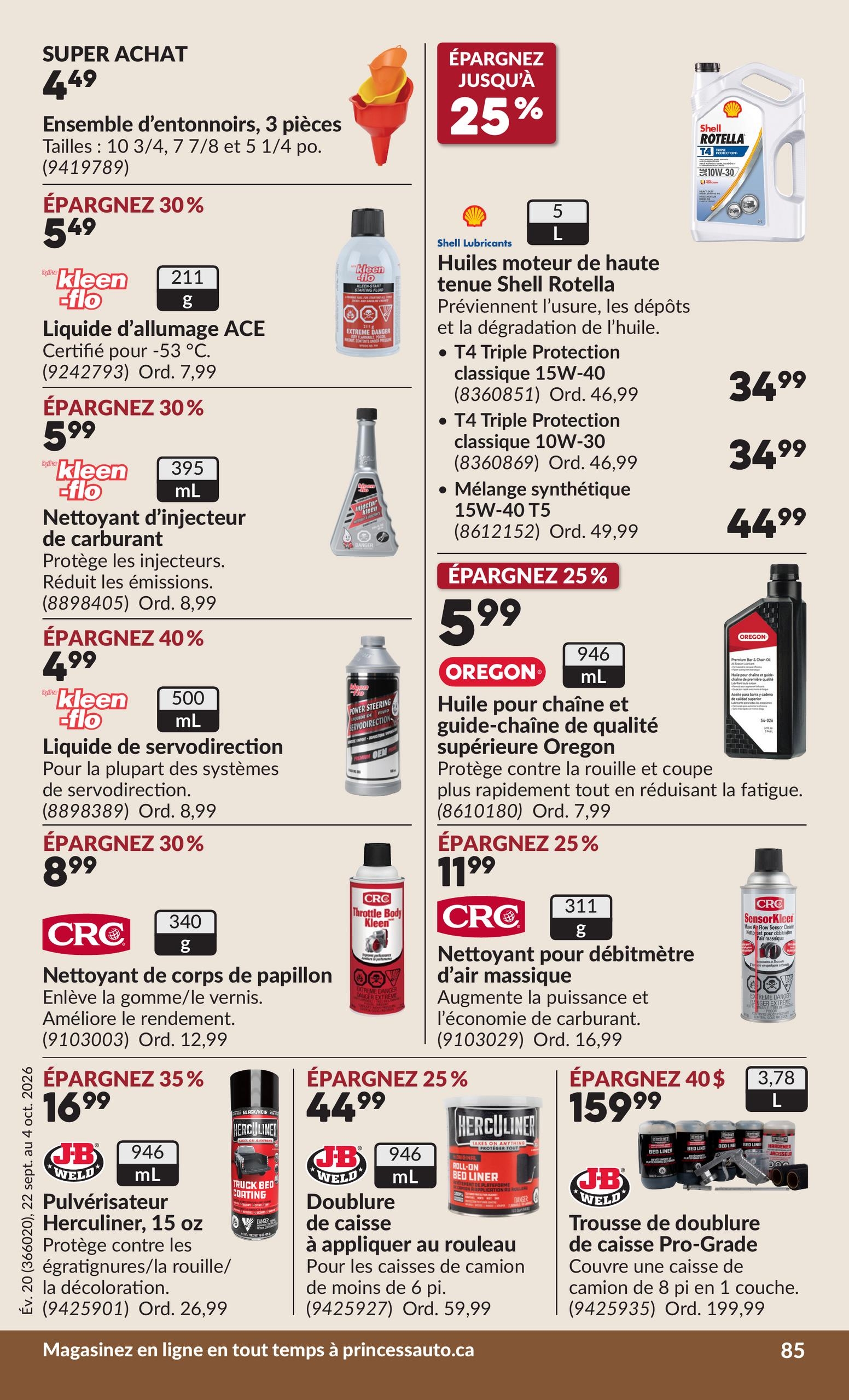 Circulaire Princess Auto — page 90, du 22 septembre au 4 octobre 2026