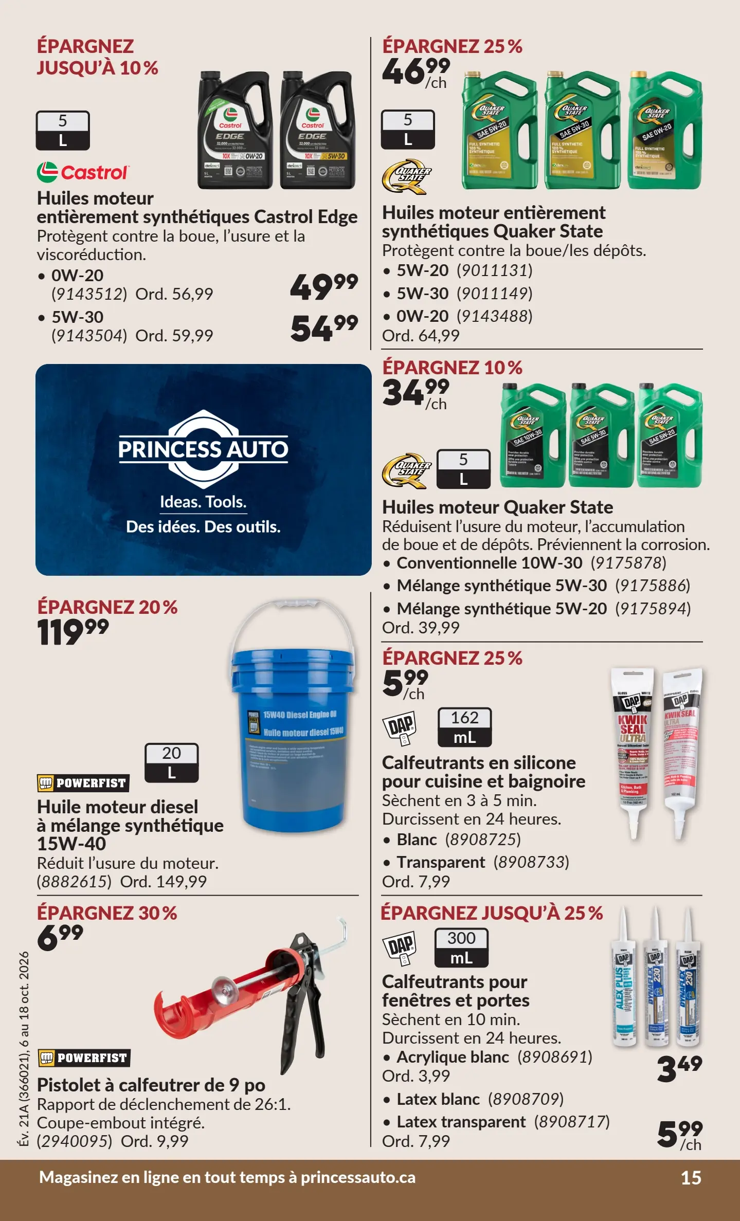 Circulaire Princess Auto — page 20, du 6 au 18 octobre 2026
