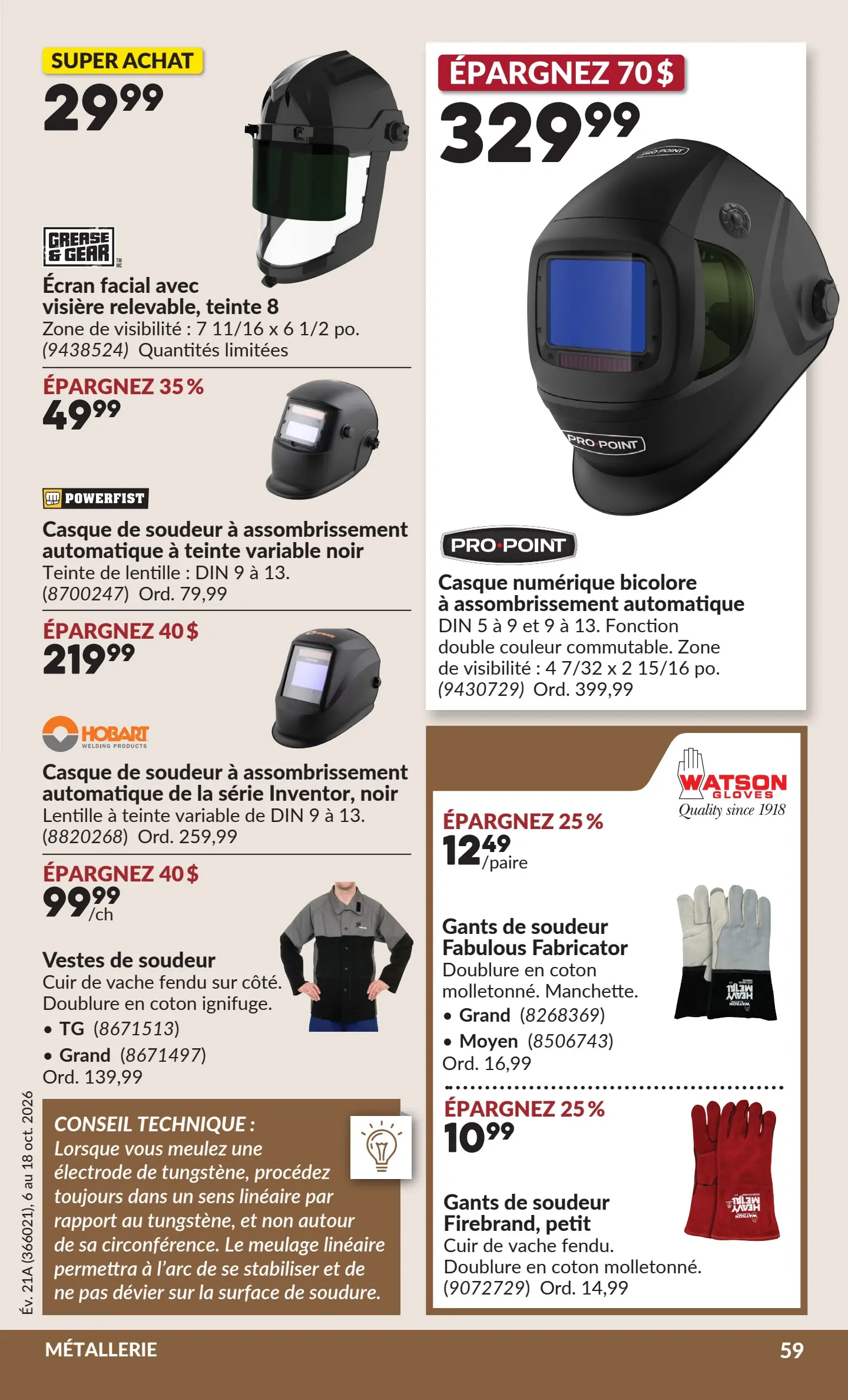 Circulaire Princess Auto — page 64, du 6 au 18 octobre 2026