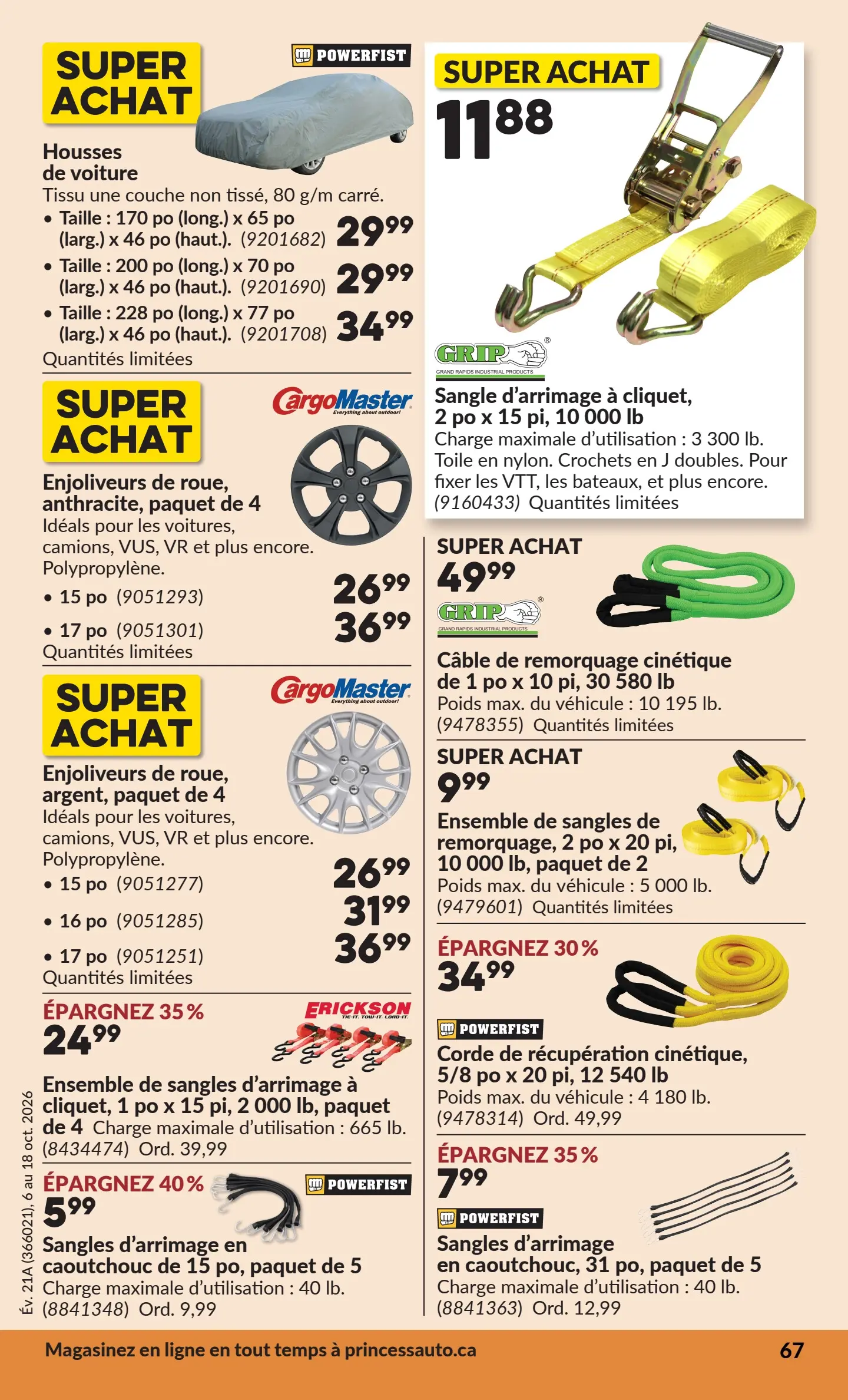 Circulaire Princess Auto — page 72, du 6 au 18 octobre 2026