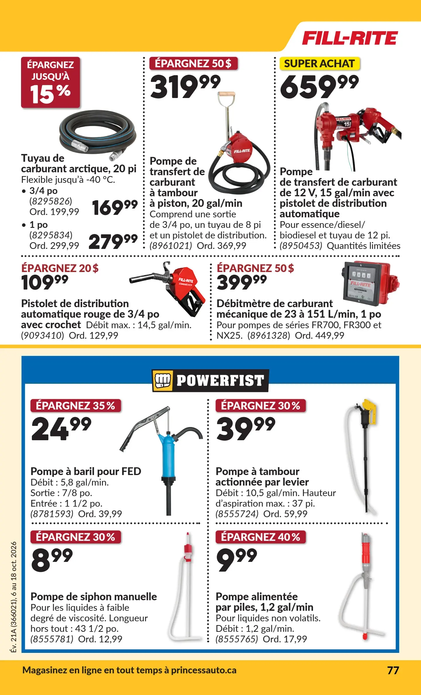 Circulaire Princess Auto — page 82, du 6 au 18 octobre 2026