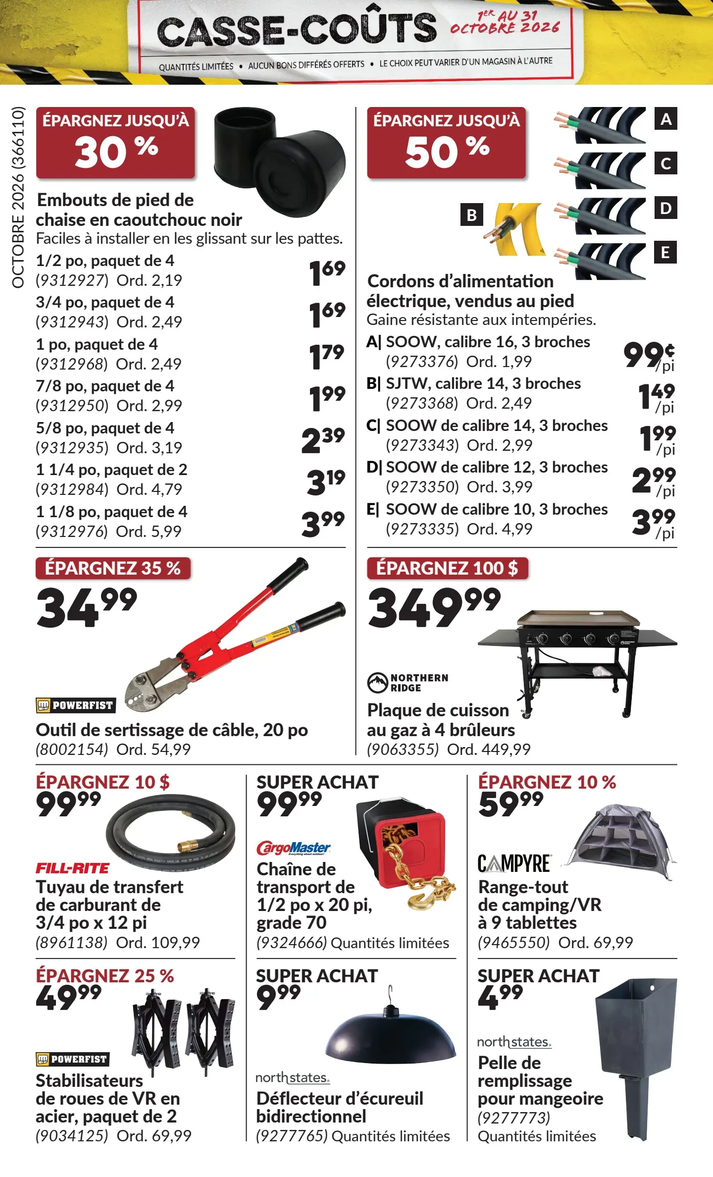 Circulaire Princess Auto Casse-Coûts — page 10, du 1 au 31 octobre 2026
