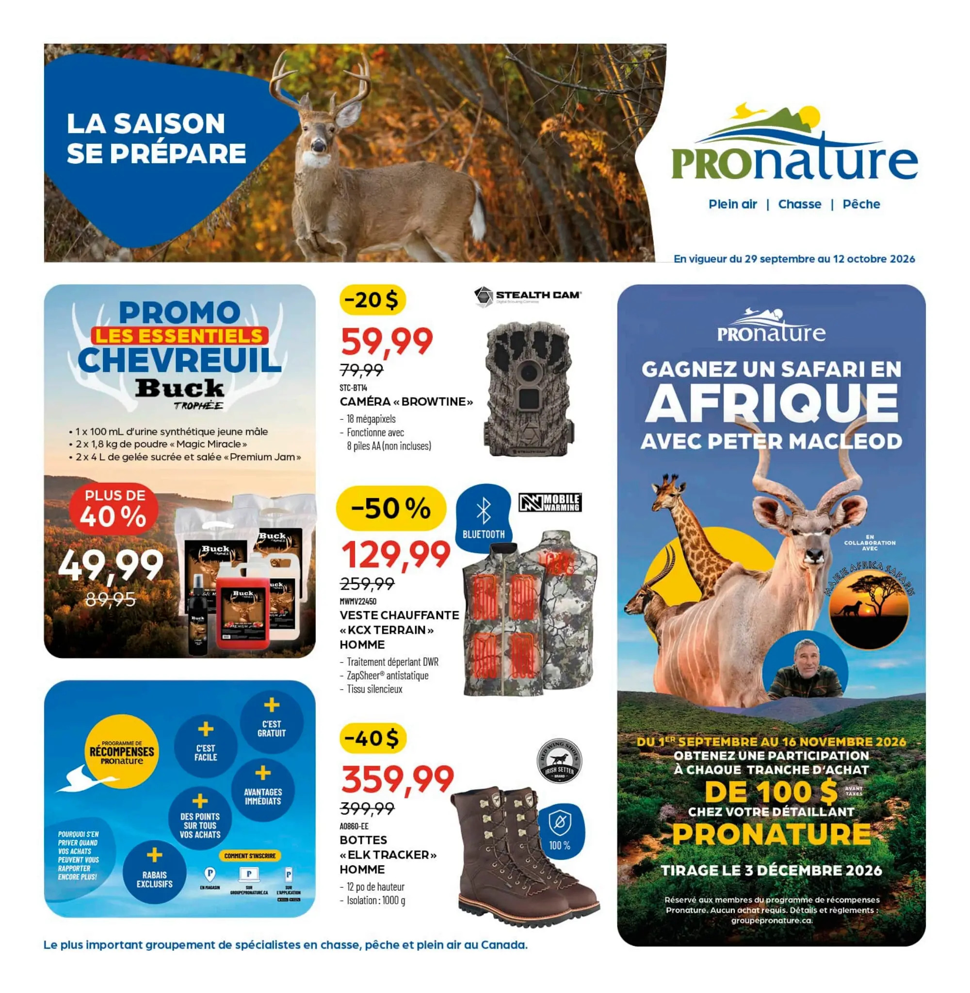 Circulaire Pronature — page 1, du 29 septembre au 12 octobre 2026