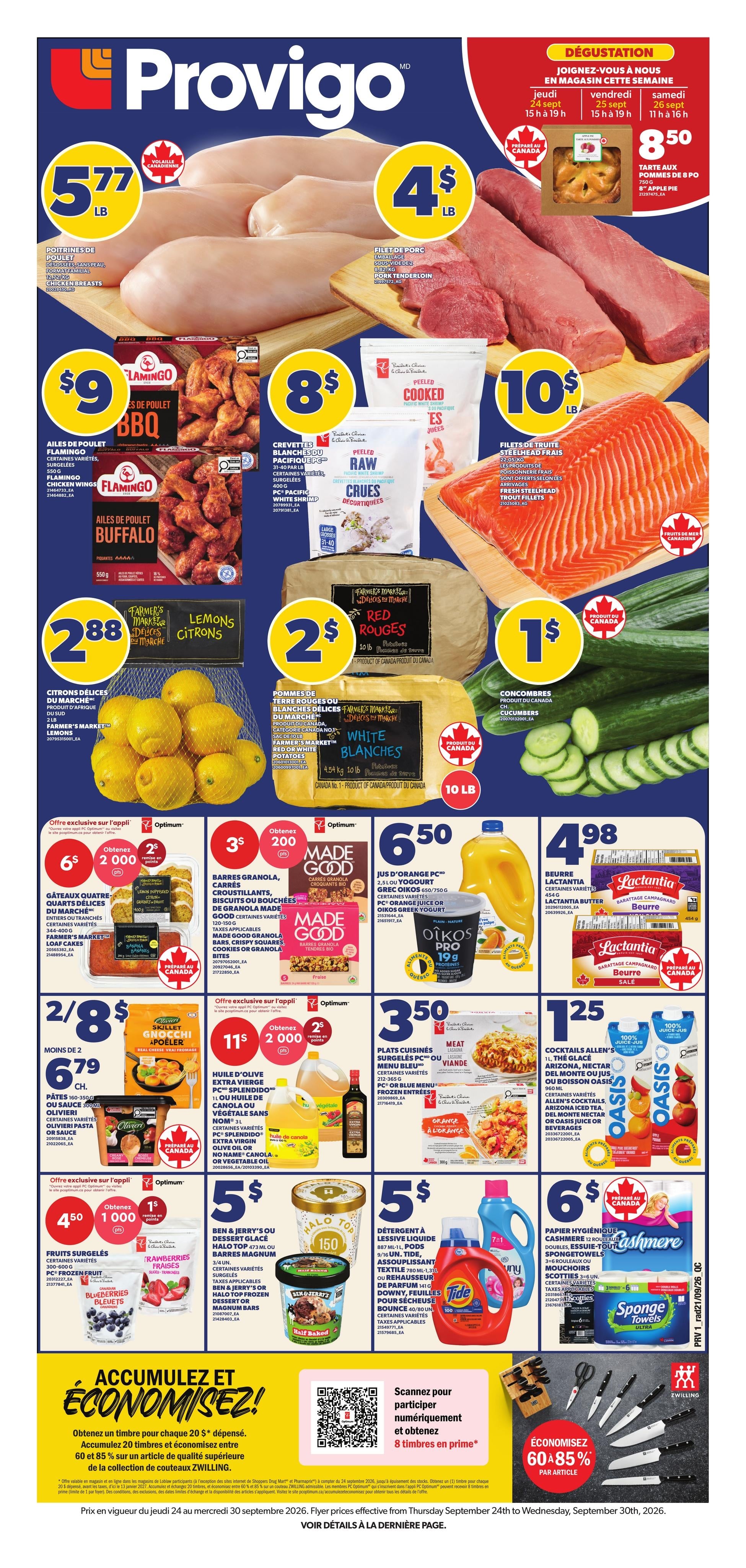 Circulaire Provigo — page 1, du 24 au 30 septembre 2026