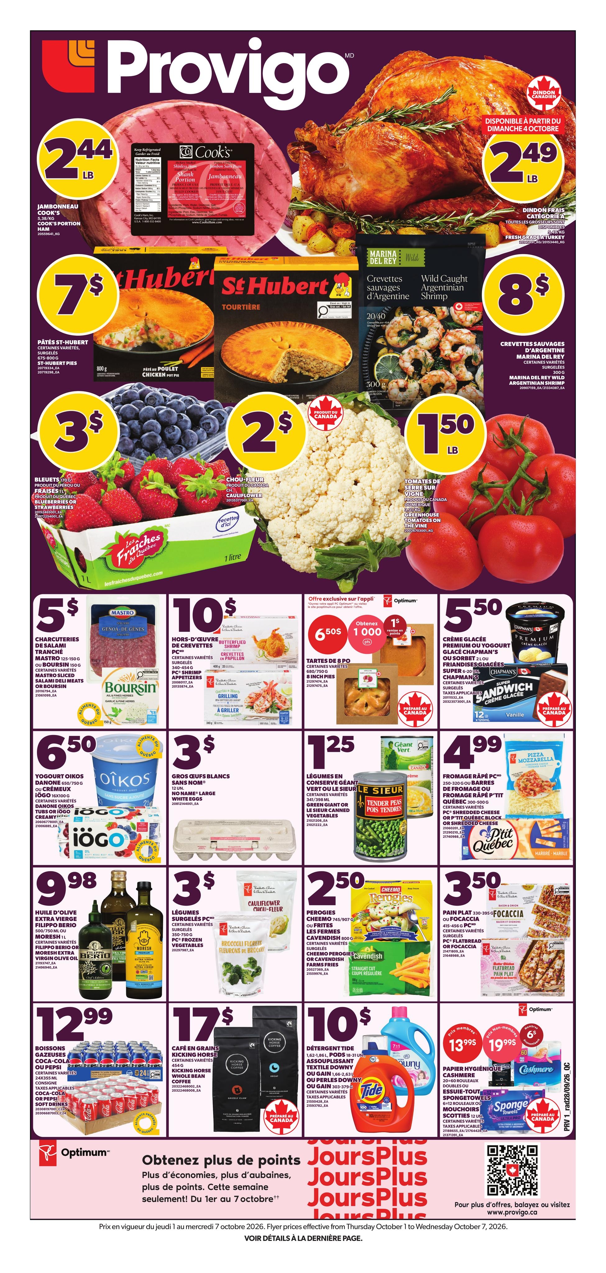 Circulaire Provigo — page 1, du 1 au 7 octobre 2026