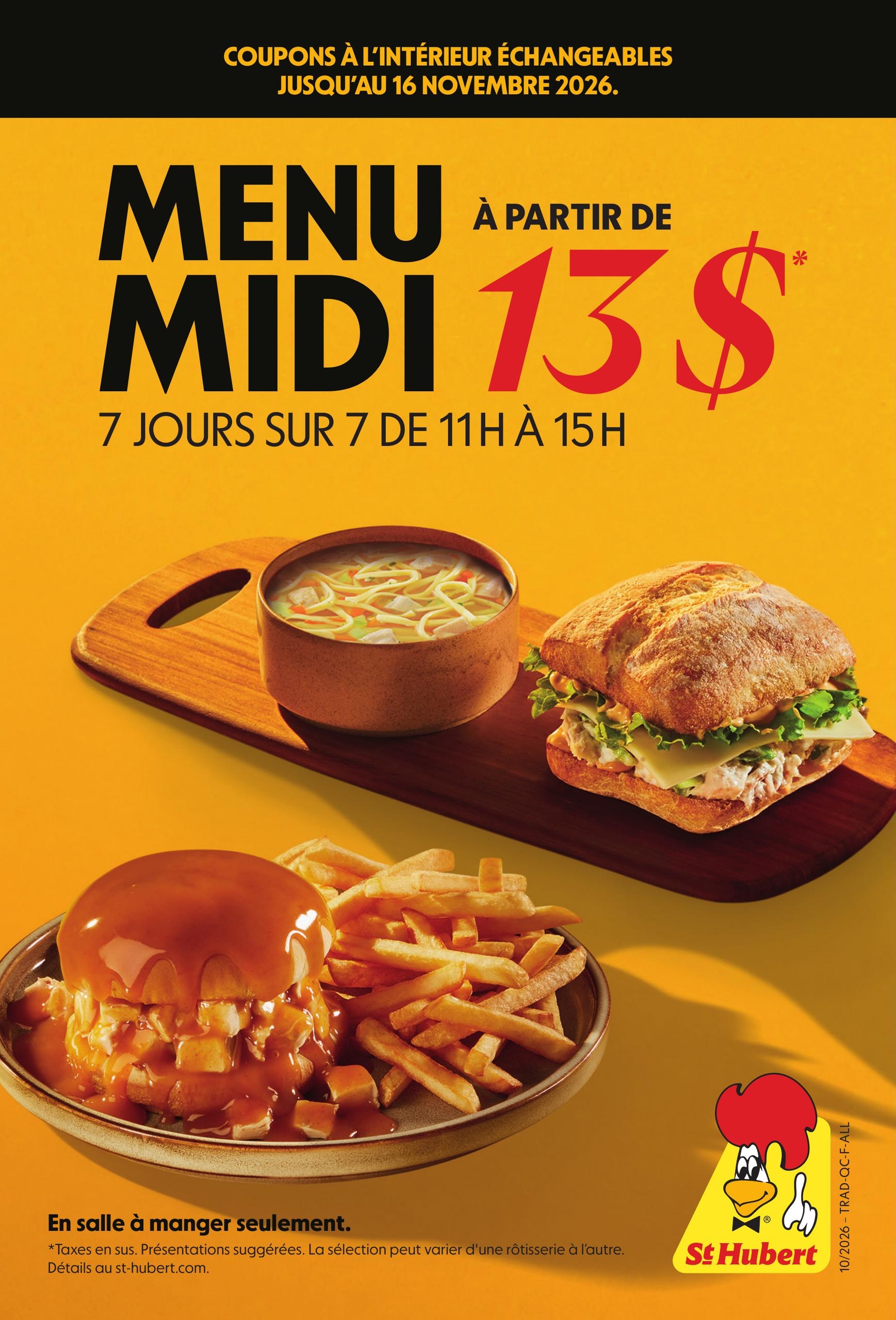 Circulaire Rotisseries St Hubert 2 — page 1, du 6 octobre au 16 novembre 2026