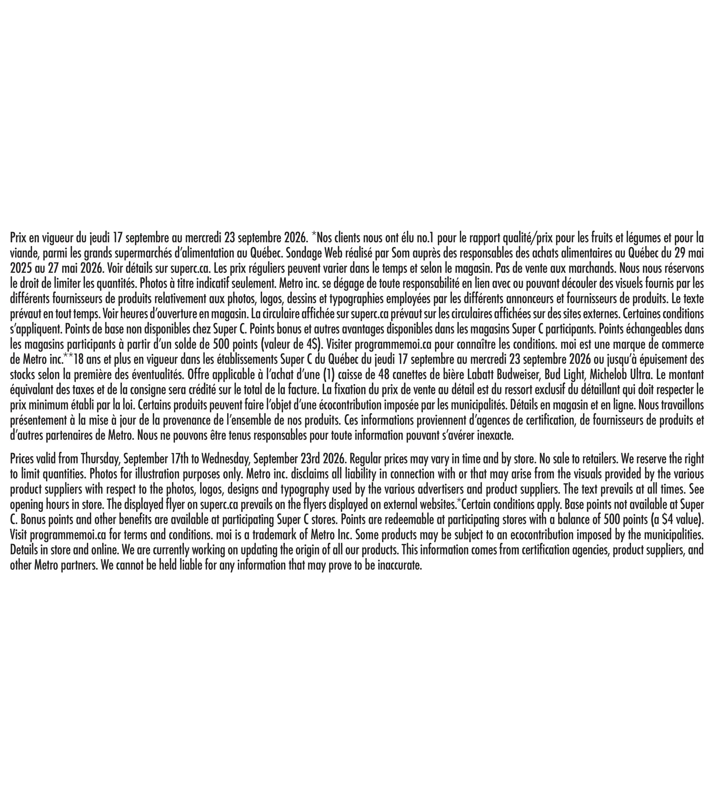 Circulaire Super C — page 16, du 17 au 23 septembre 2026