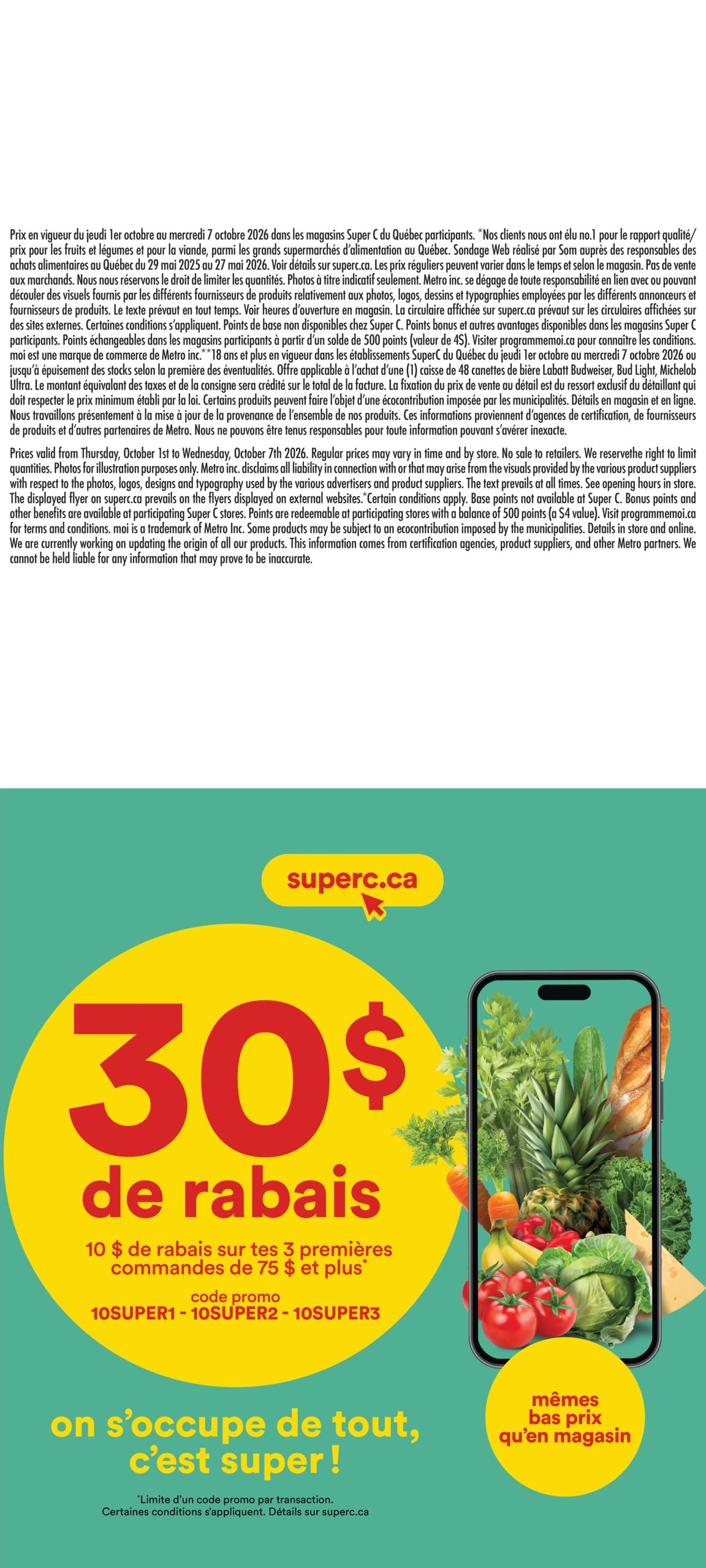 Circulaire Super C — page 16, du 1 au 7 octobre 2026
