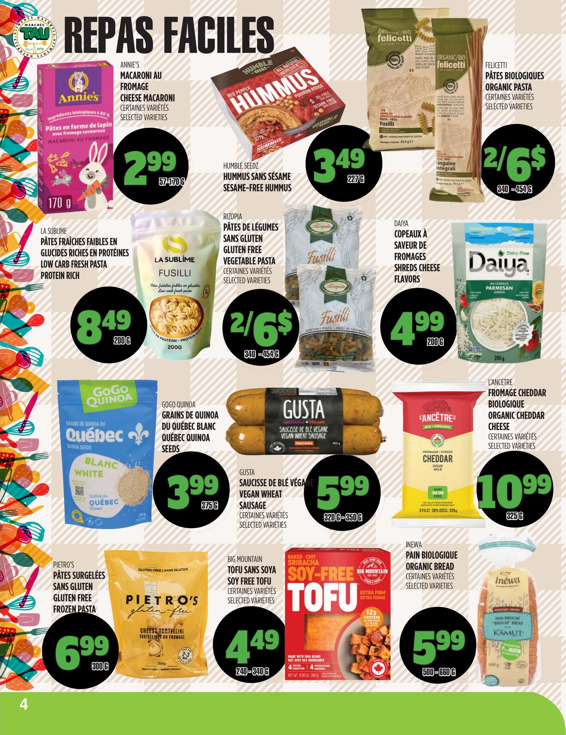 Circulaire TAU Marché d'alimentation Naturelle — page 4, du 31 août au 4 octobre 2026