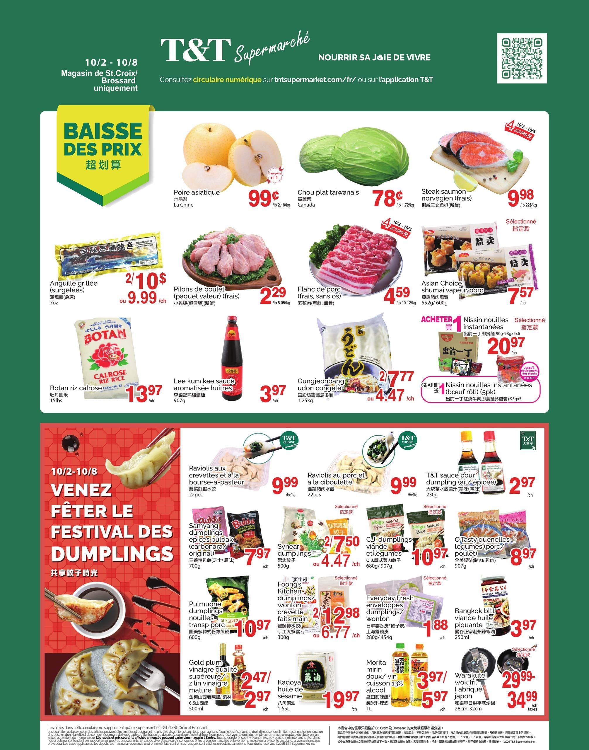 Circulaire T&T Supermarché — page 1, du 2 au 8 octobre 2026
