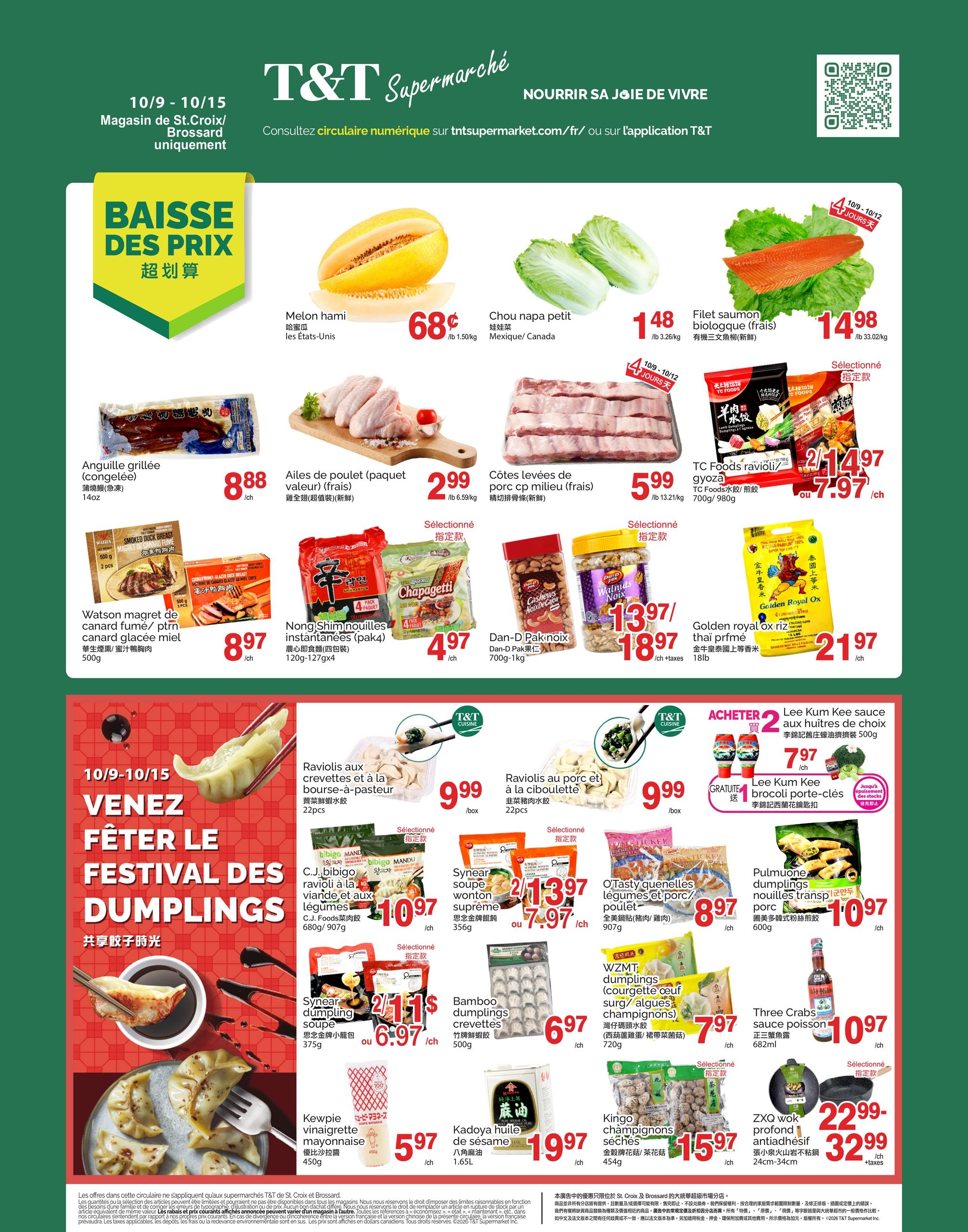 Circulaire T&T Supermarché — page 1, du 9 au 15 octobre 2026