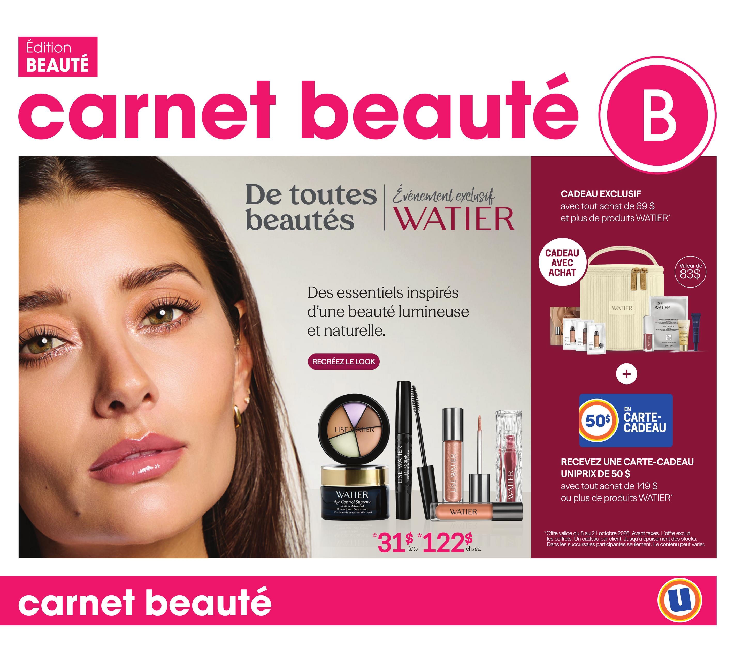 Circulaire Uniprix Carnet Beaute — page 1, du 8 au 14 octobre 2026