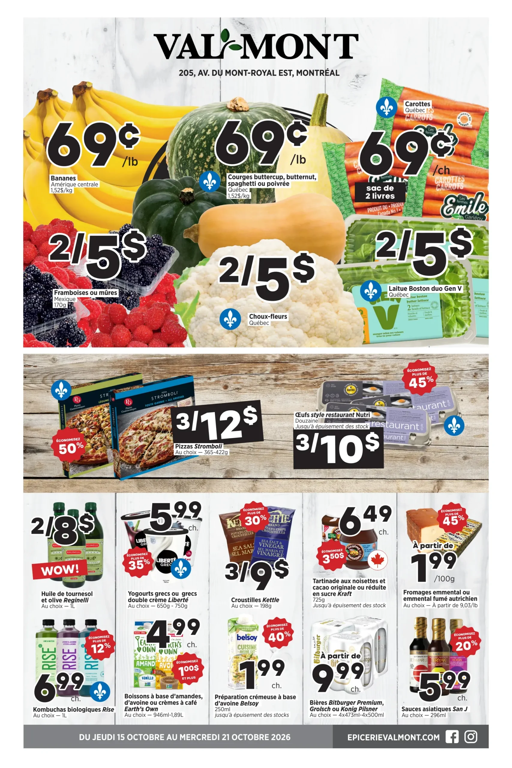 Circulaire Val-Mont Fruiterie — page 1, du 15 au 21 octobre 2026