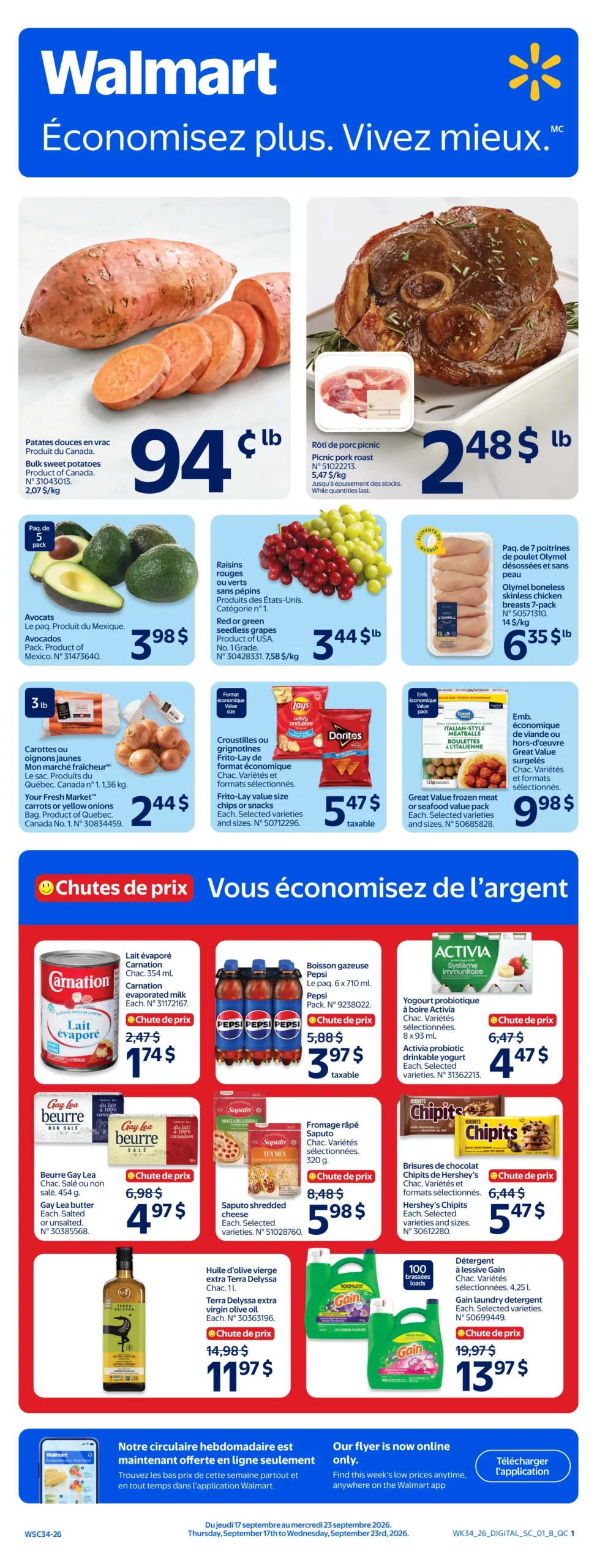 Circulaire Walmart — page 1, du 17 au 23 septembre 2026