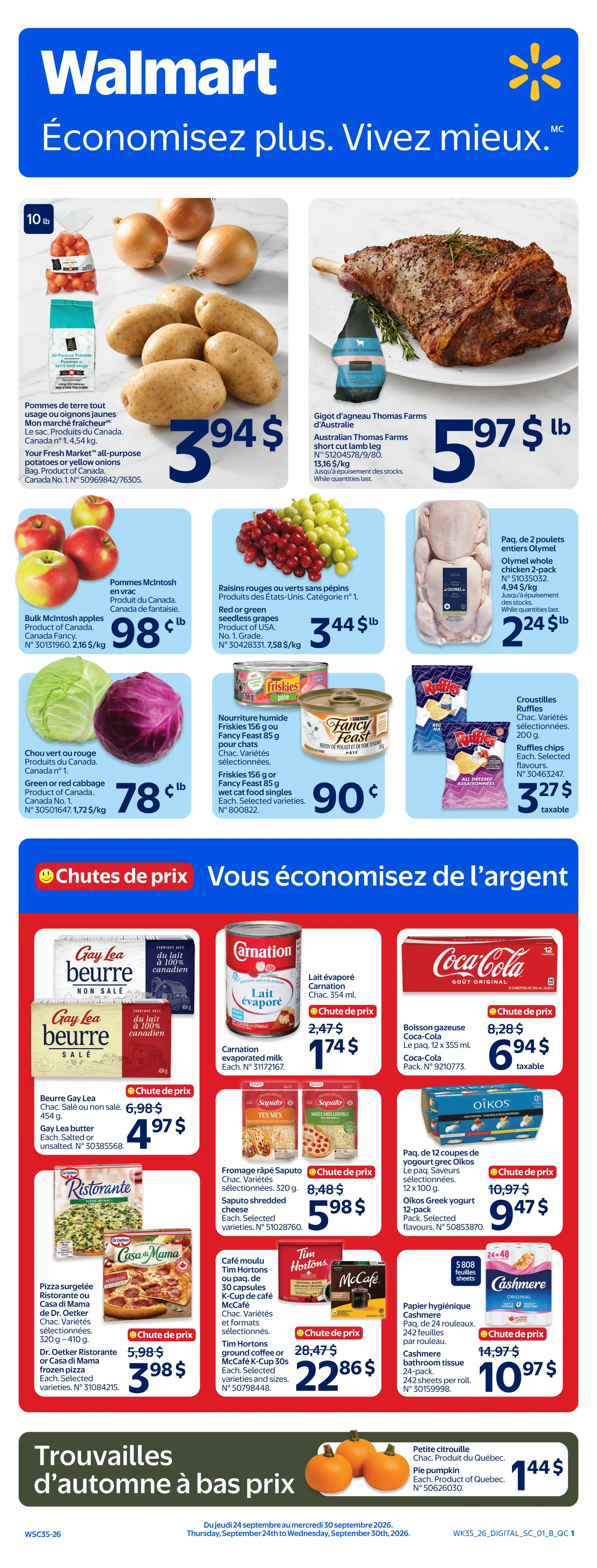 Circulaire Walmart — page 1, du 24 au 30 septembre 2026