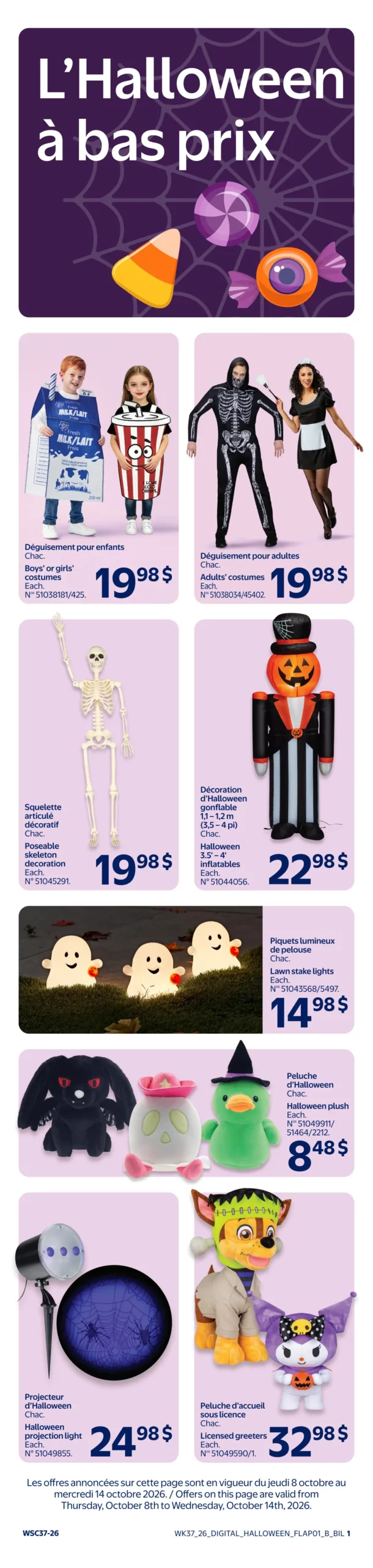 Circulaire Walmart — page 1, du 8 au 14 octobre 2026
