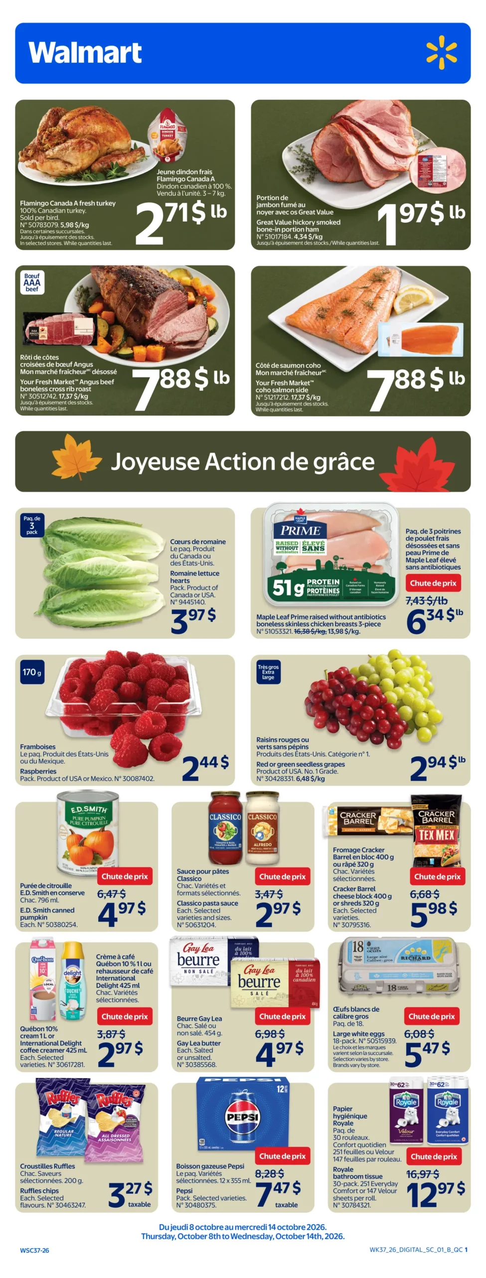 Circulaire Walmart — page 3, du 8 au 14 octobre 2026