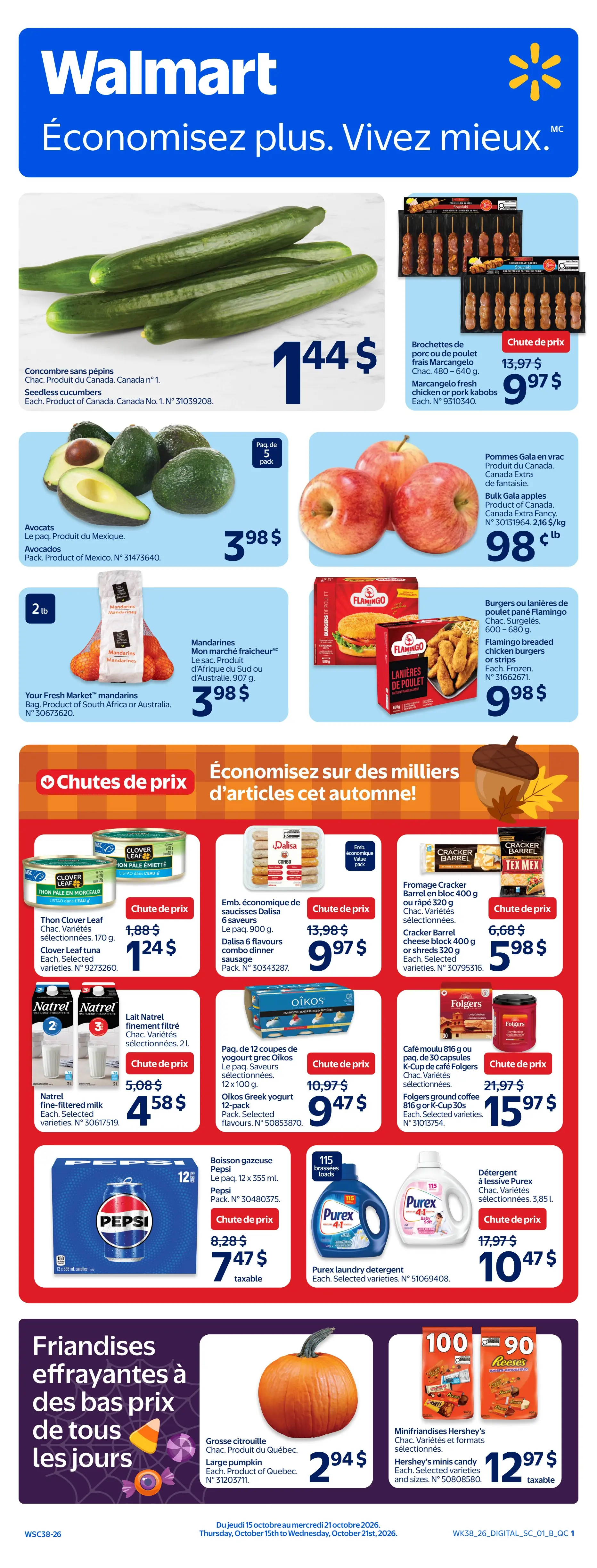 Circulaire Walmart — page 1, du 15 au 21 octobre 2026